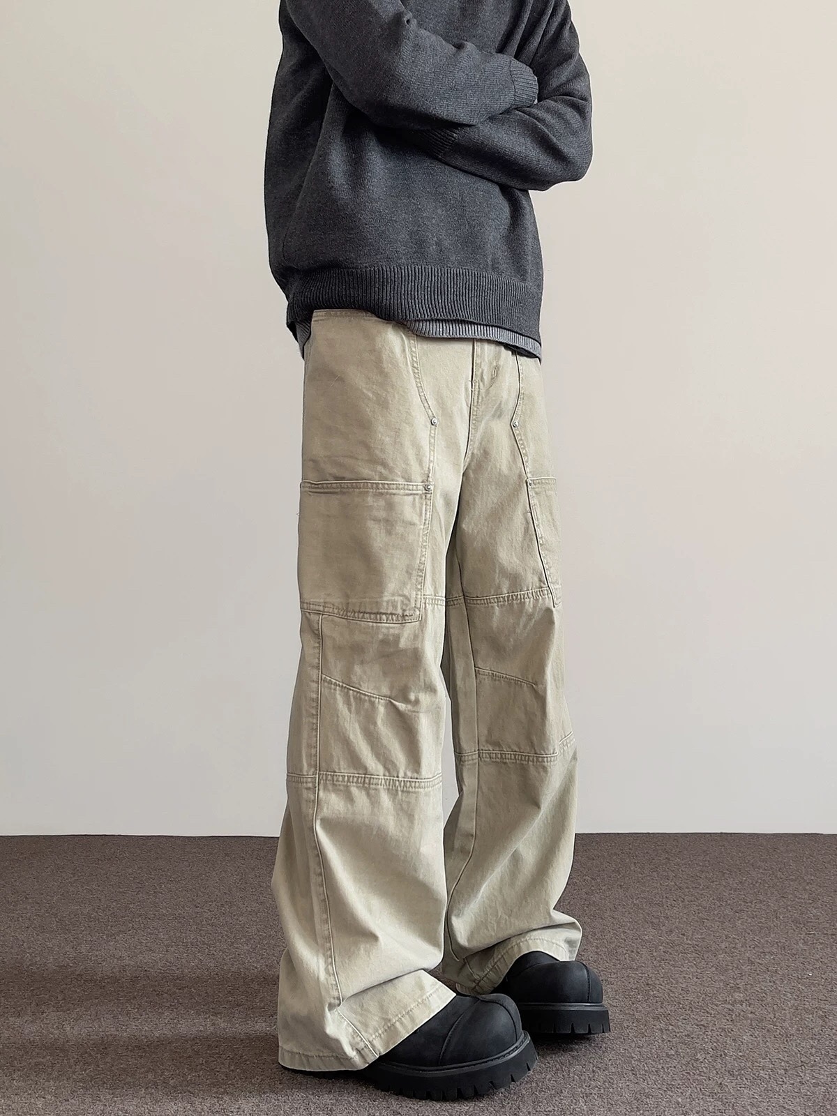 Customized High-Tech Water Wash Pants for All Body Sizes: Black Khaki, Sizes S-XXXL - 图片 4