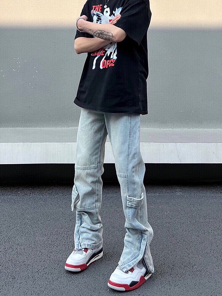 “Rectangular Style Unisex Pants in Blue, All Sizes S-XXXL, Four-Season Wear”