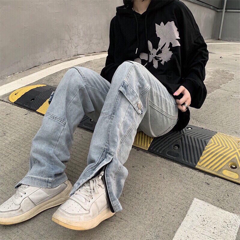 “Rectangular Style Unisex Pants in Blue, All Sizes S-XXXL, Four-Season Wear” - 图片 4