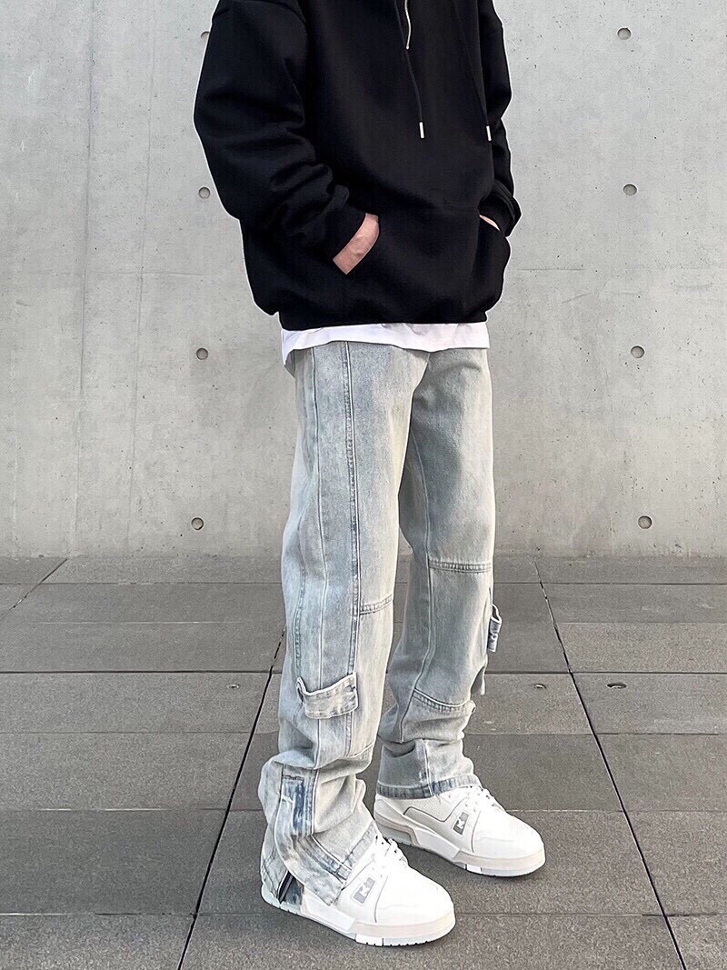 “Rectangular Style Unisex Pants in Blue, All Sizes S-XXXL, Four-Season Wear” - 图片 2