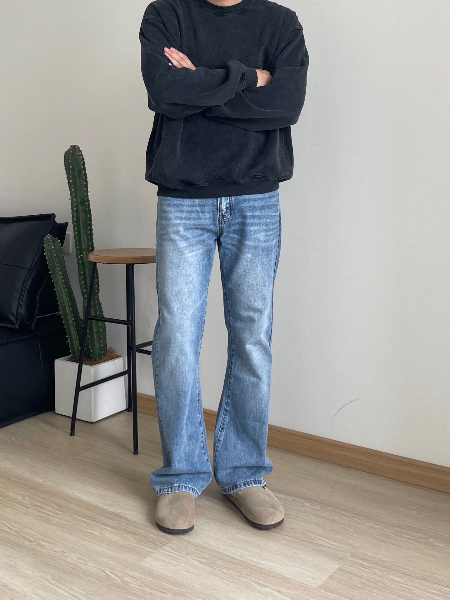 Vintage-Style Long-Barrel Jeans: Retro Modén Accents, Easy Street Fashion, Various Sizes. - 图片 4