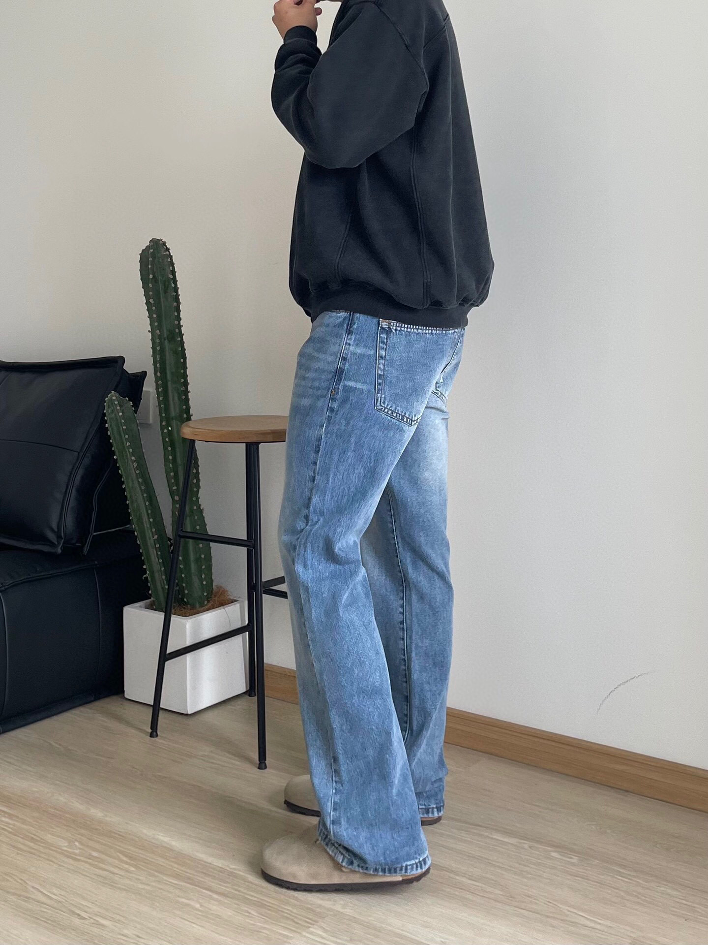 Vintage-Style Long-Barrel Jeans: Retro Modén Accents, Easy Street Fashion, Various Sizes. - 图片 3