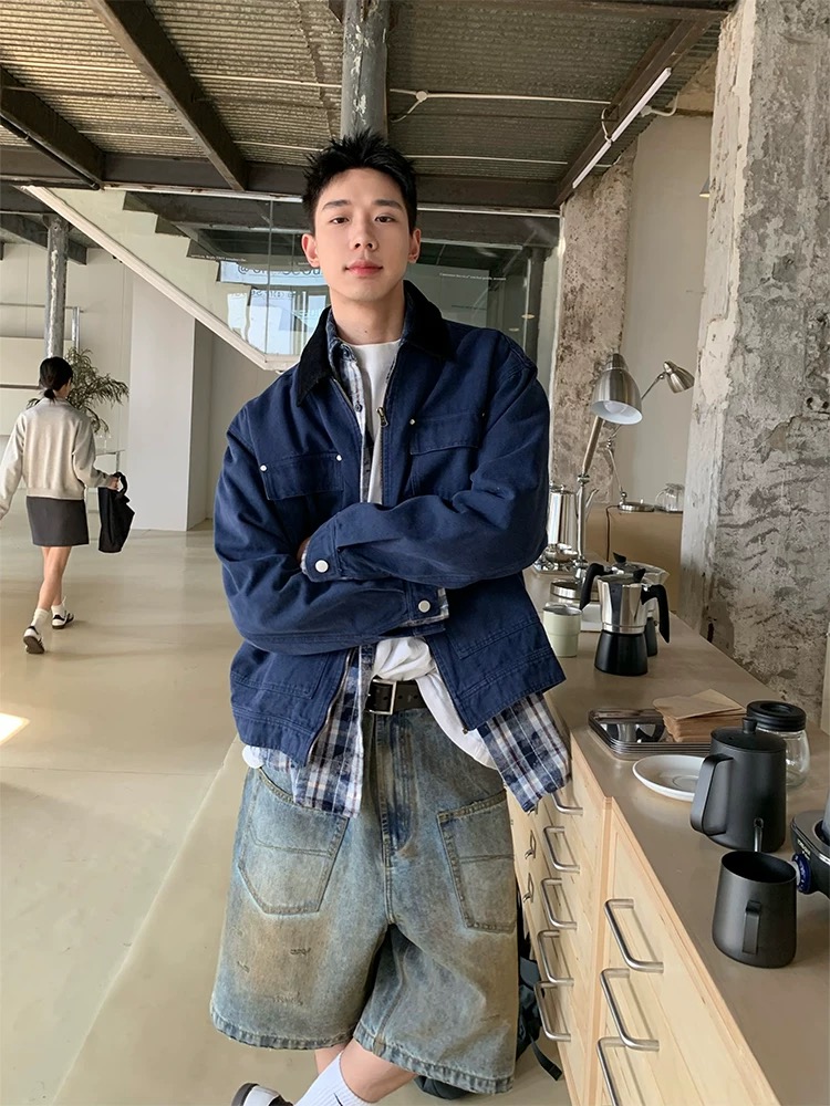Retro Detroit Baseball Jacket: High-Tech Water Wash, Comfortable Fit, All Sizes Available - 图片 6