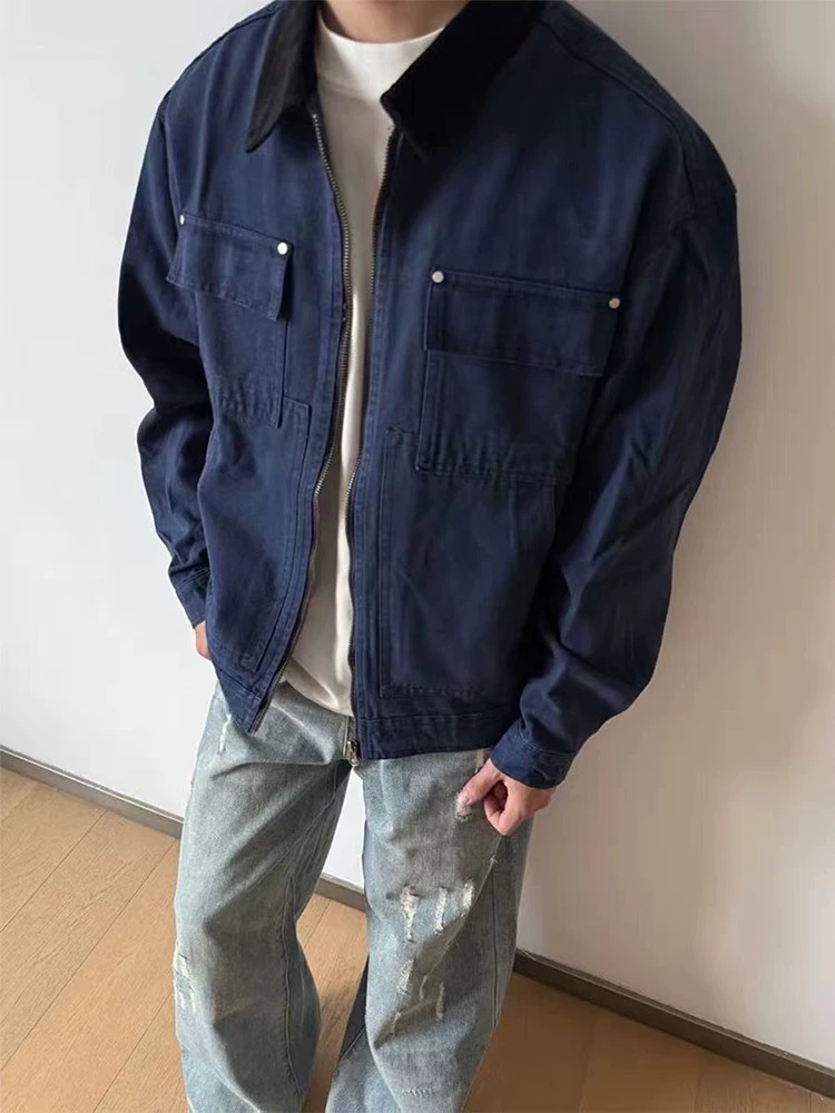 Retro Detroit Baseball Jacket: High-Tech Water Wash, Comfortable Fit, All Sizes Available - 图片 4