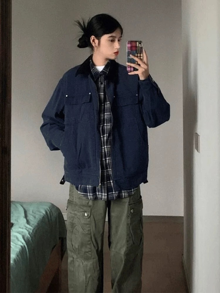 Retro Detroit Baseball Jacket: High-Tech Water Wash, Comfortable Fit, All Sizes Available - 图片 5