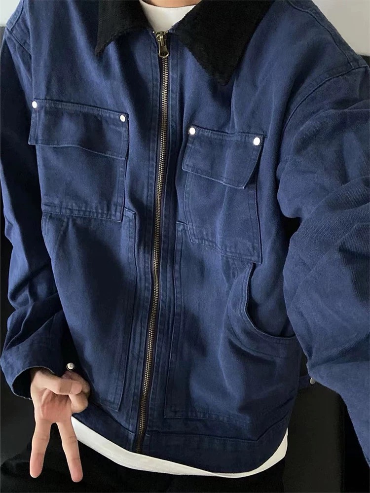 Retro Detroit Baseball Jacket: High-Tech Water Wash, Comfortable Fit, All Sizes Available - 图片 3