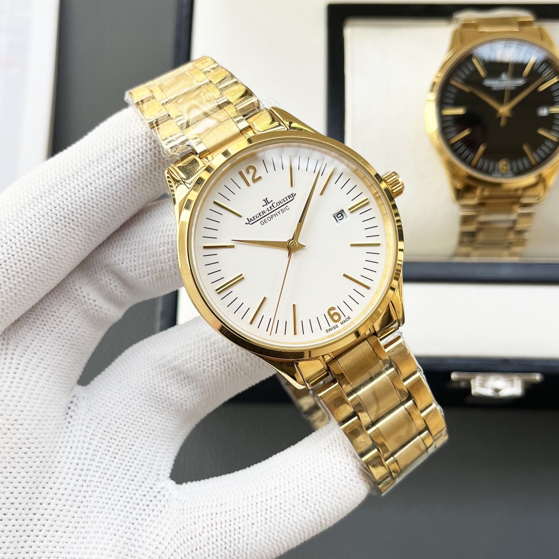 Luxury White Gill 1197 Watch with Gold Steel Belt, Sapphire Protection Face. - 图片 4