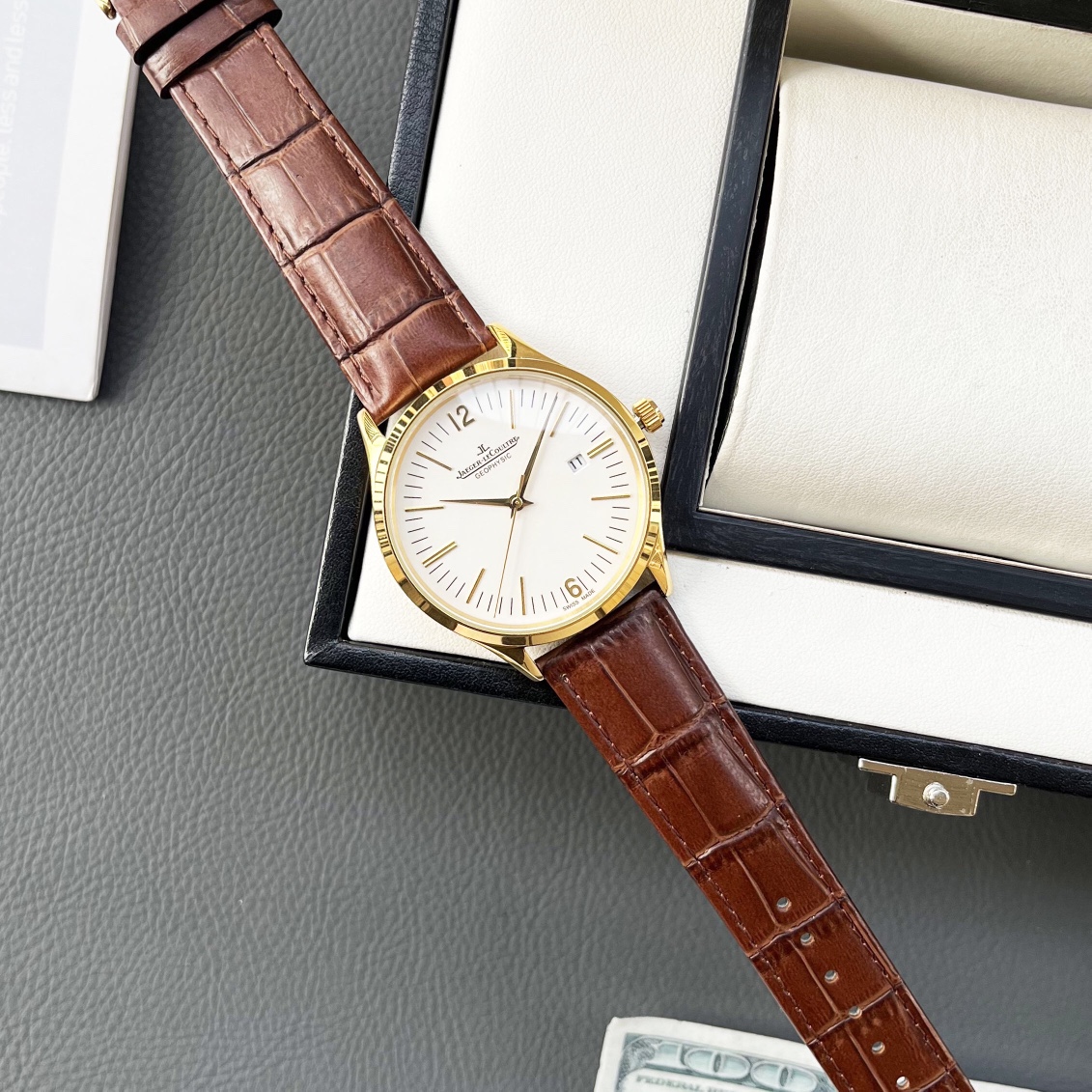 Luxurious White Gill 1197 Wristwatch with Gold and Steel Belts – New Arrival - 图片 6
