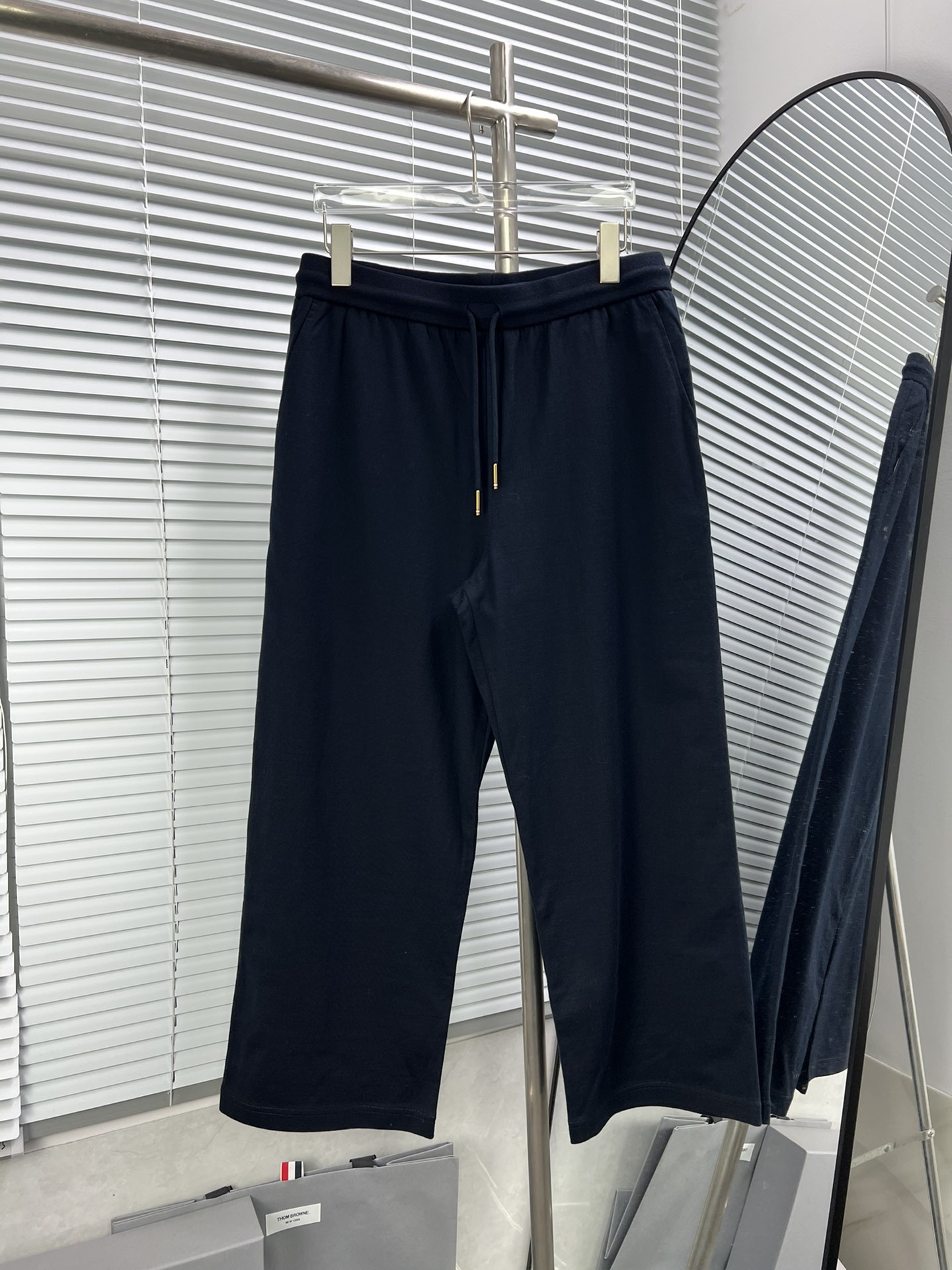 Pantalones de pata ancha de algodón puro Thom Browne, tejido de felpa de algodón puro personalizado, confección de répl…