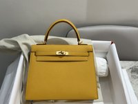 Hermes Kelly Handbags Crossbody & Shoulder Bags Amber Yellow Gold Hardware Epsom