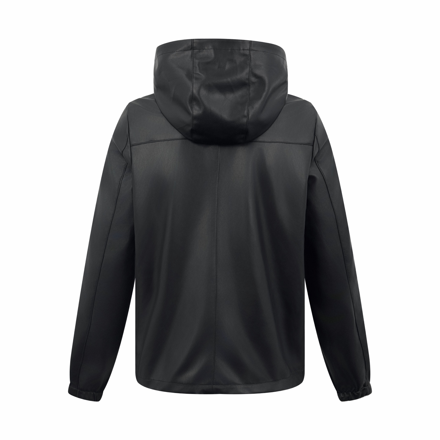 Prada 双面穿皮革尼龙连帽夹克定制荔格云柔小羊皮革 以及韵孔丝滑平纹绸 纹理自然 光泽自然 舒适贴肤