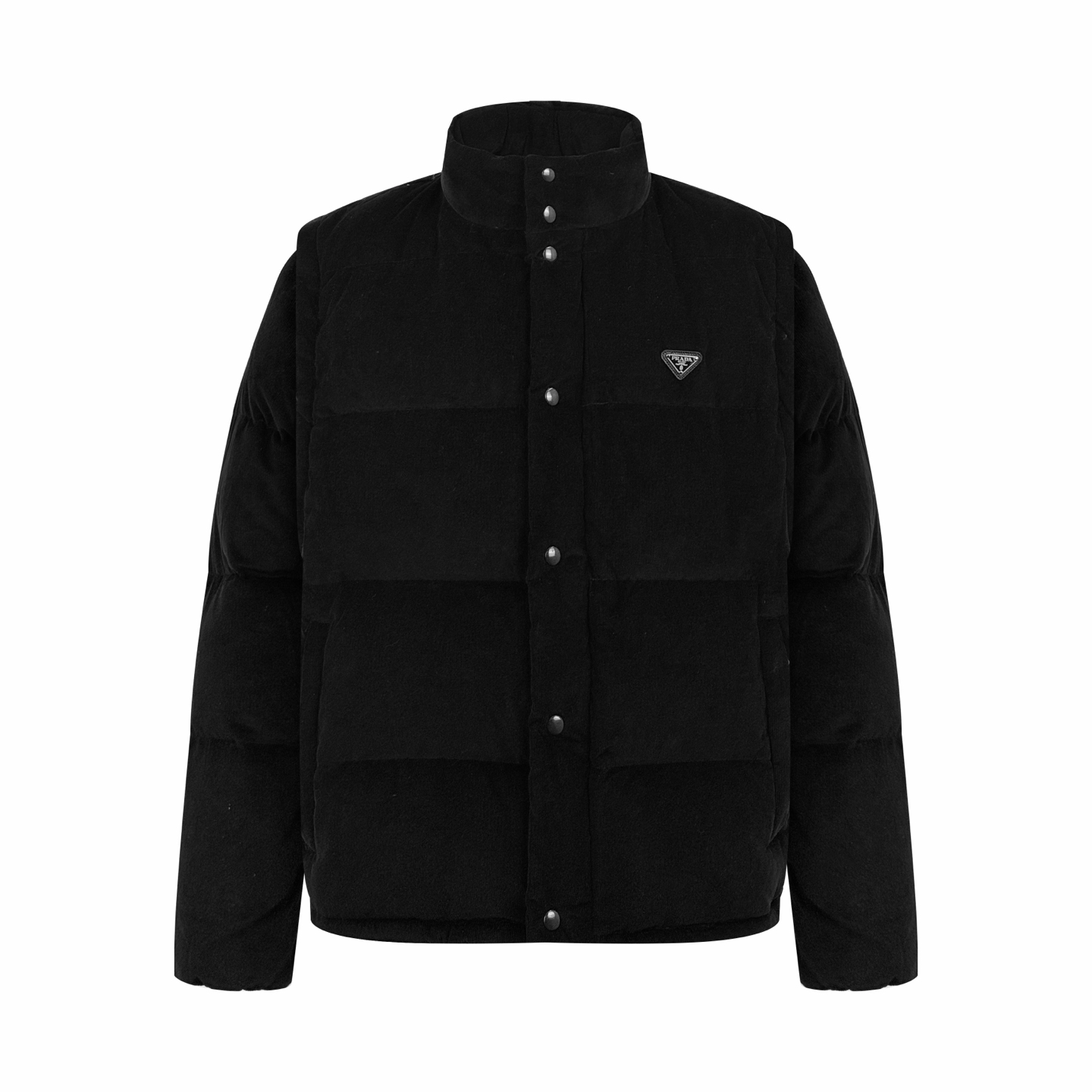 羽绒服 Prada 三角标功能性羽绒服定制丝绒臻品灯芯绒 质感醇厚 细腻纹理 使用新国标90白鸭绒(欢迎