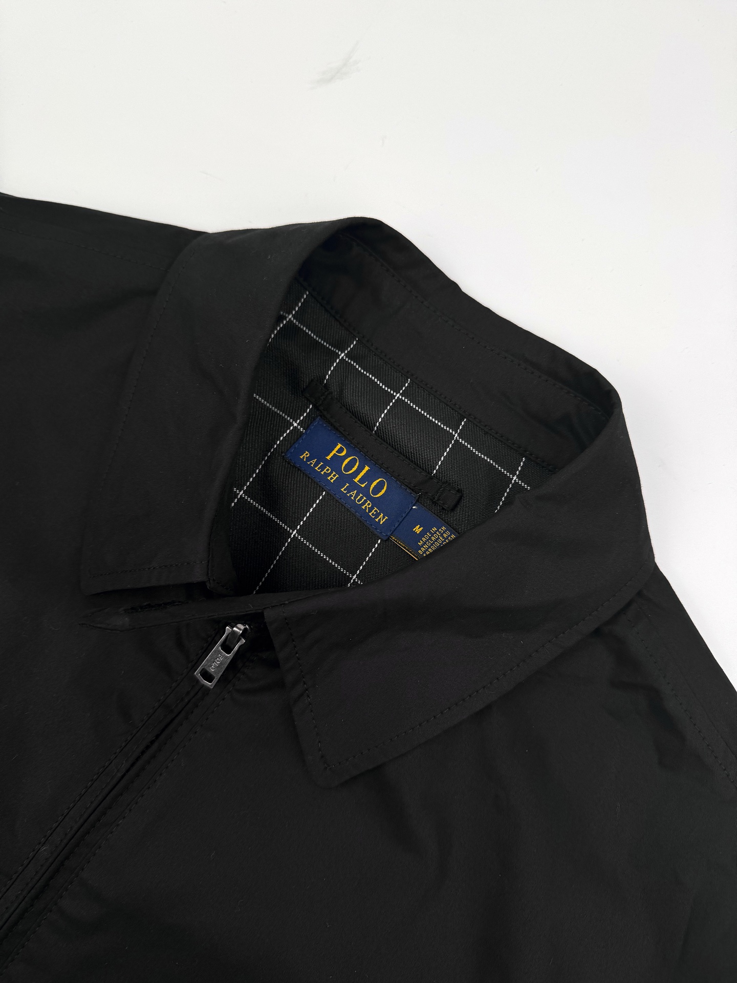 RAlPh Lauren 刺绣拉链夹克定制全棉双股小细斜雅致布 柔软丝滑 舒适贴肤 以纯粹到极致的黑调作