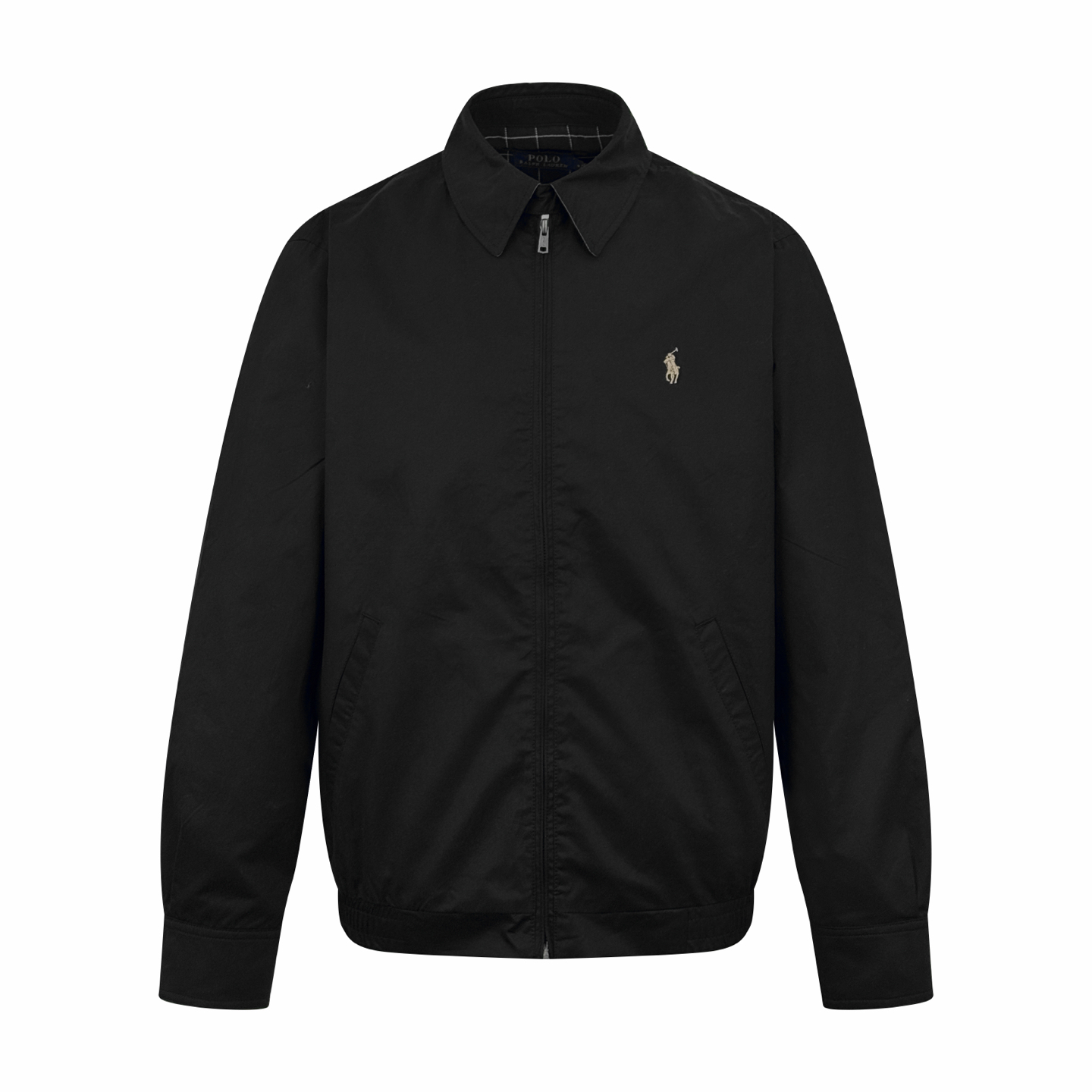 RAlPh Lauren 刺绣拉链夹克定制全棉双股小细斜雅致布 柔软丝滑 舒适贴肤 以纯粹到极致的黑调作