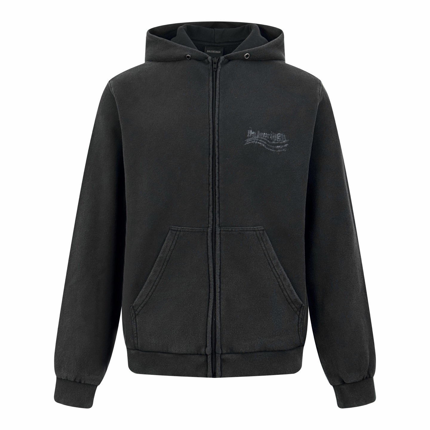 P225 Chaqueta con cremallera Balenciaga estampada y lavada, algodón personalizado tipo nube suave con piedra natural, c…