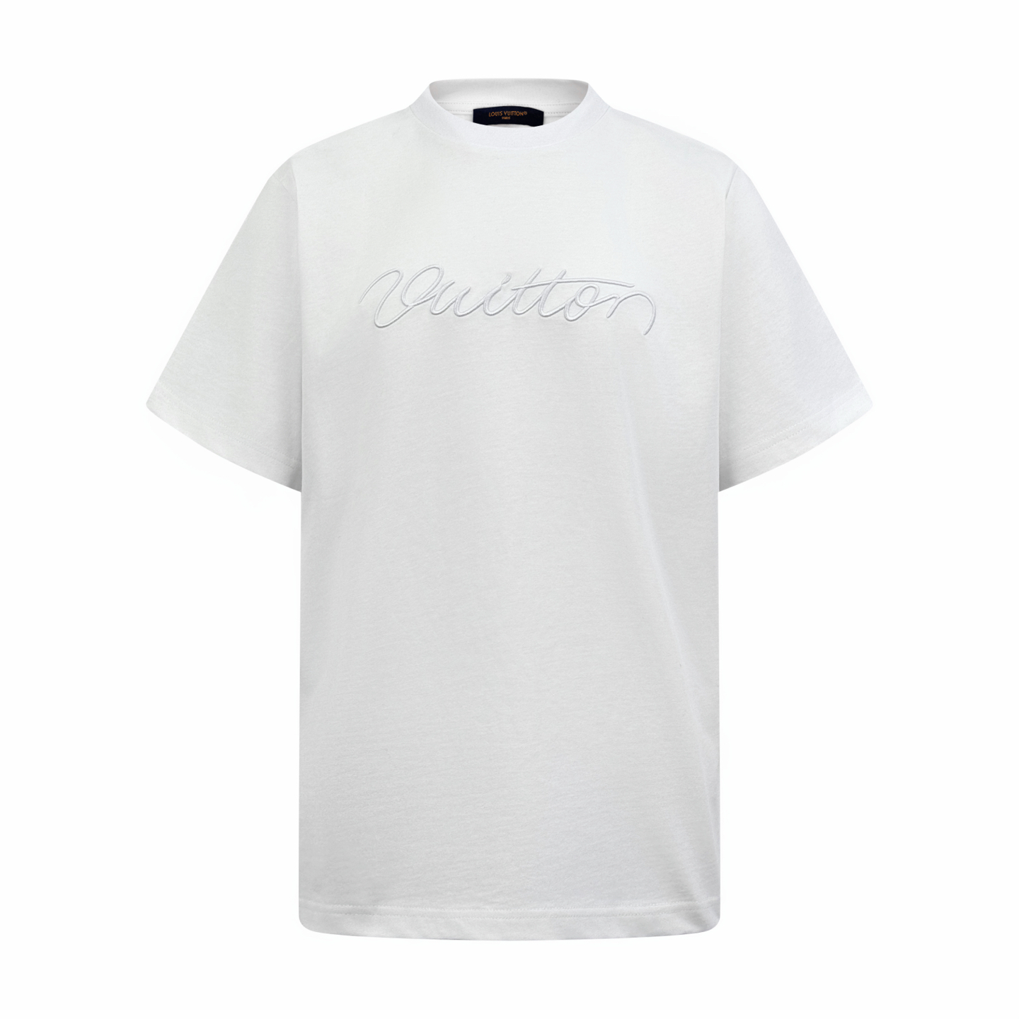 P105 Logotipo de la firma LOUIS VUITTON bordado en manga corta. Algodón peinado nube personalizado. Suave al tacto y co…