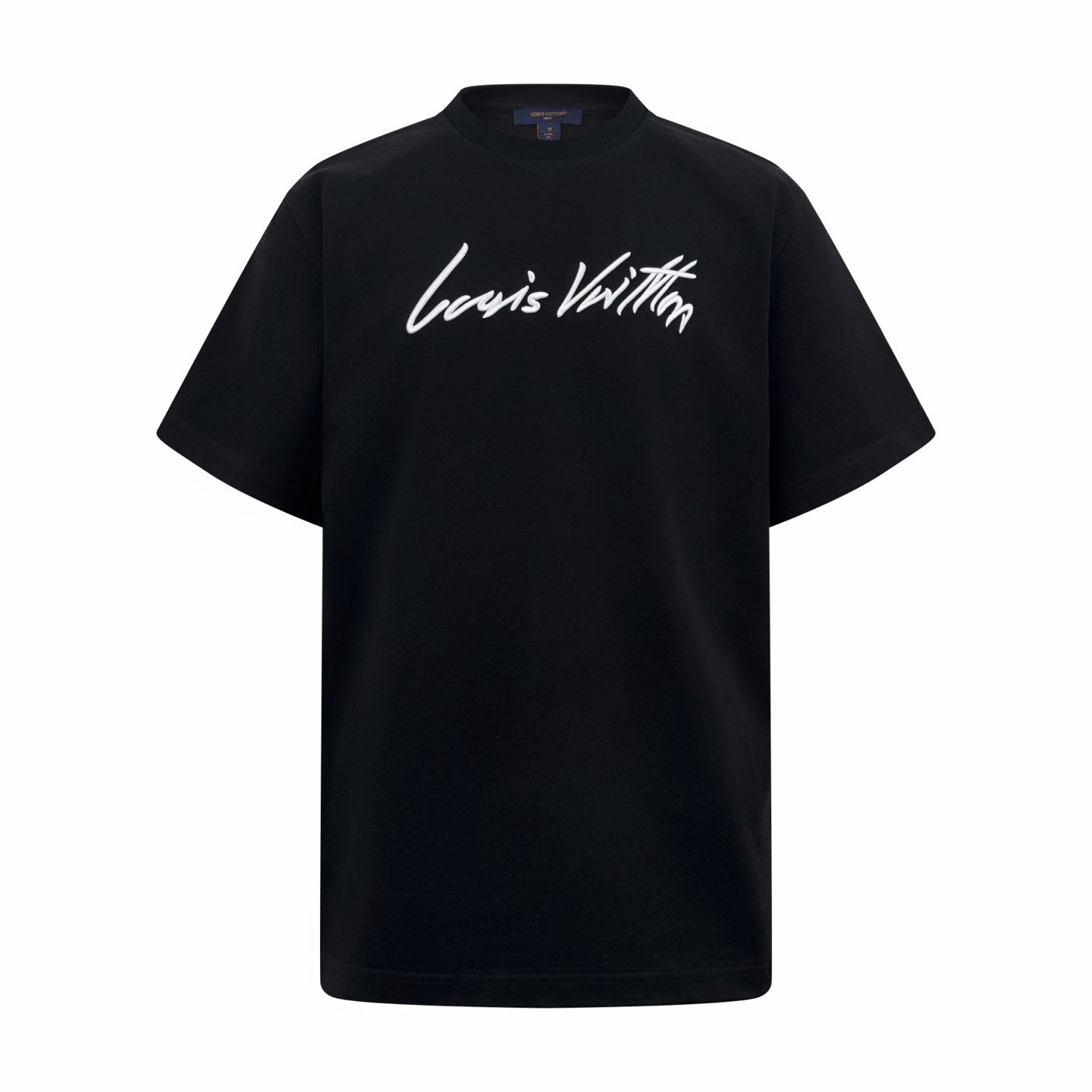 P105 Logotipo de la firma LOUIS VUITTON bordado en manga corta. Algodón nube de tinta personalizado. Suave al tacto. Có…