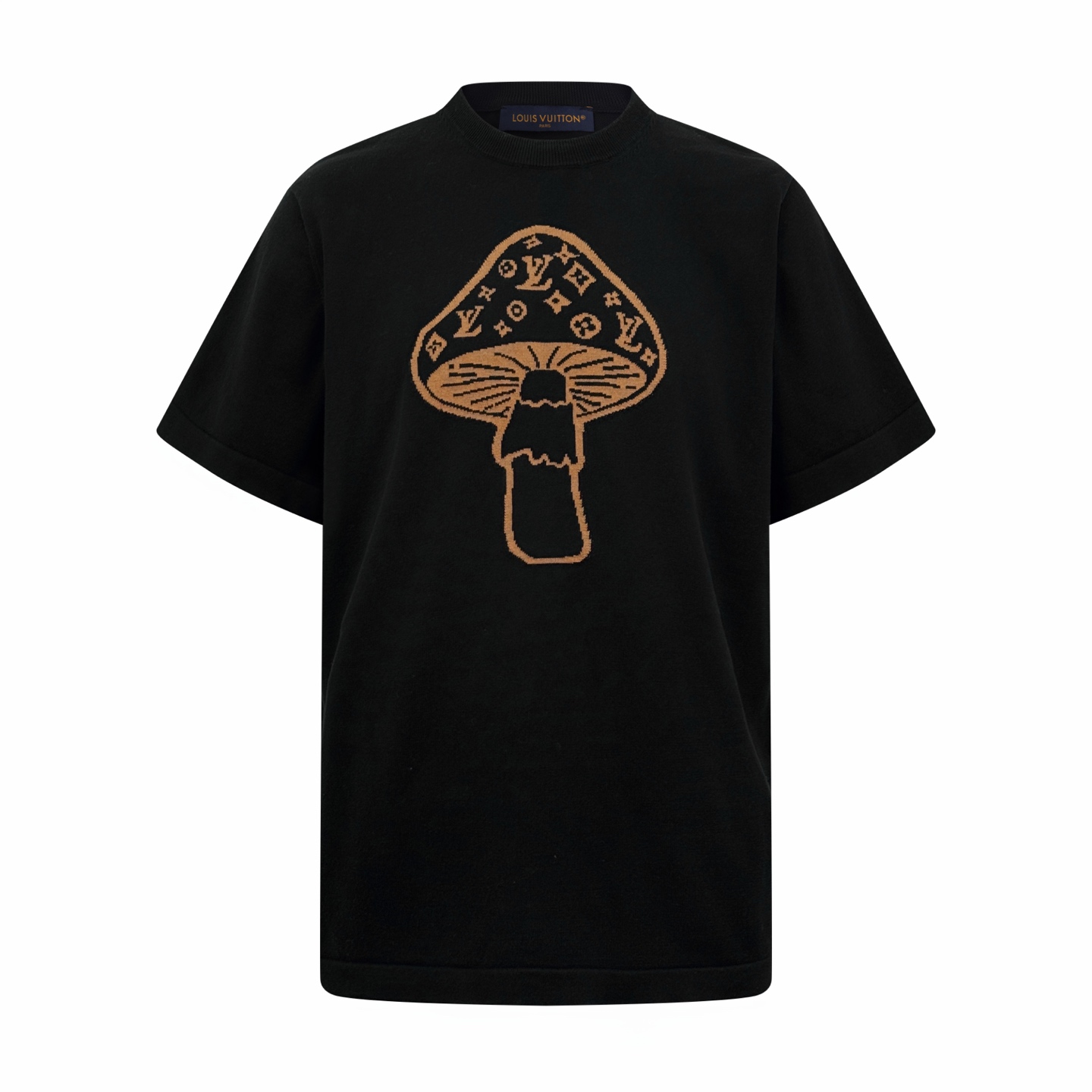 P155 LOUIS VUITTON Mangas cortas con logo de intarsia de hongos Algodón hundido de terciopelo tejido a medida Delicado …