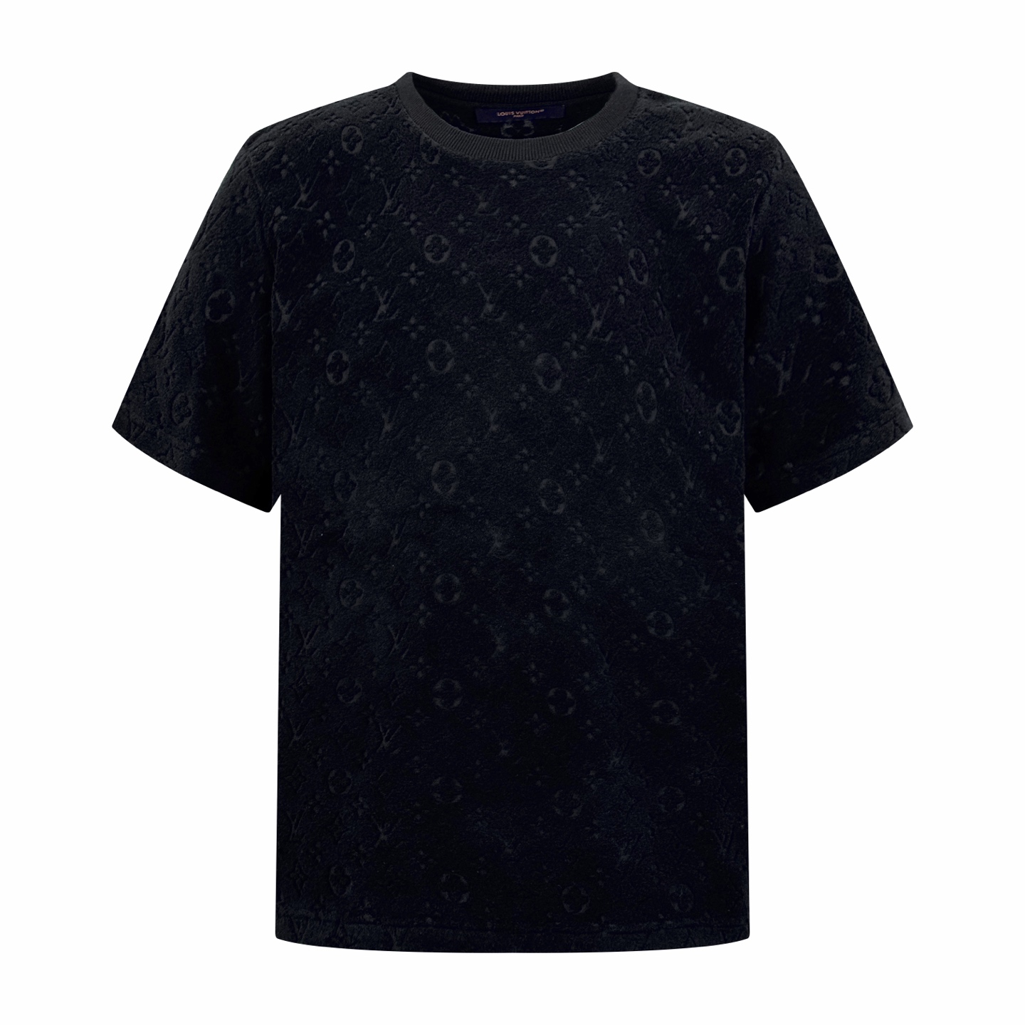 P110 LOUIS VUITTON Manga corta de felpa estampada. Tejido de lujo de rizo de mezcla de algodón suave personalizado. Tex…