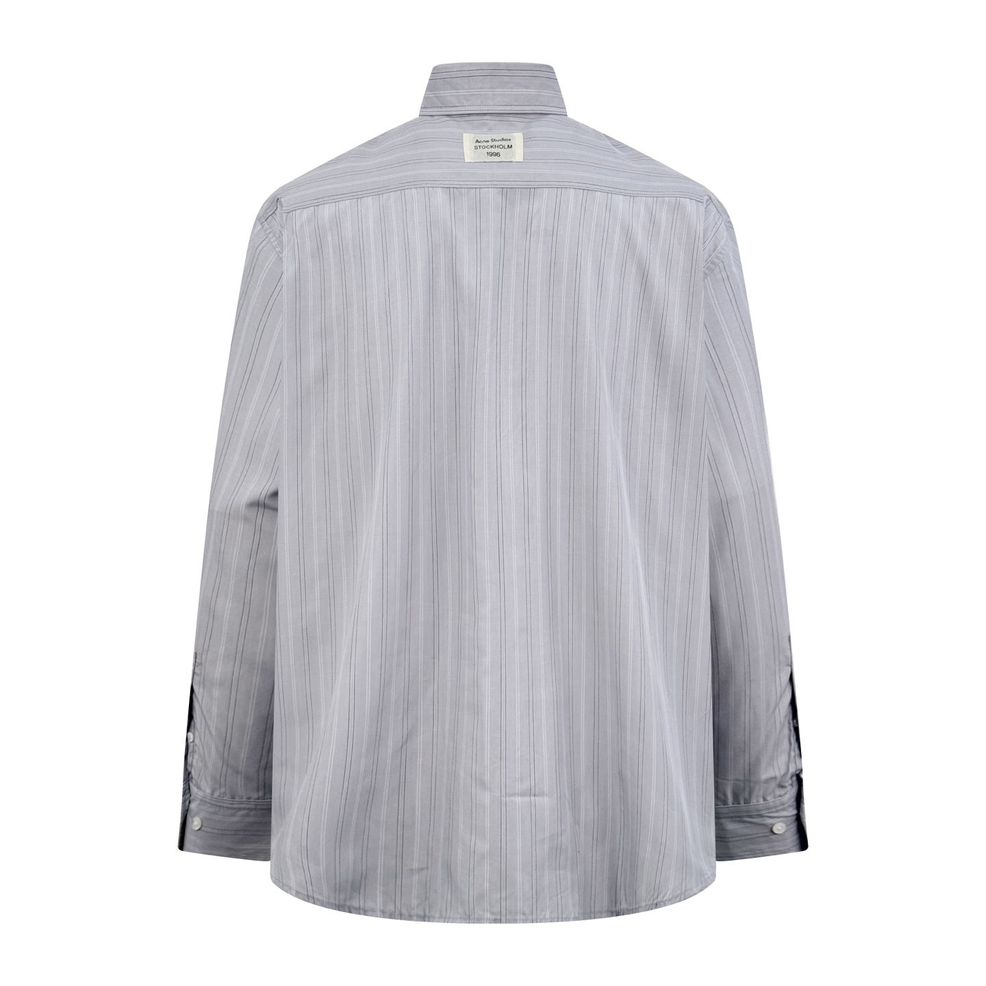 Acne Studios 标签条纹纽扣衬衫定制色织提花条纹府绸 质感卓越 精致优雅 以高级雾纱灰蓝为主色