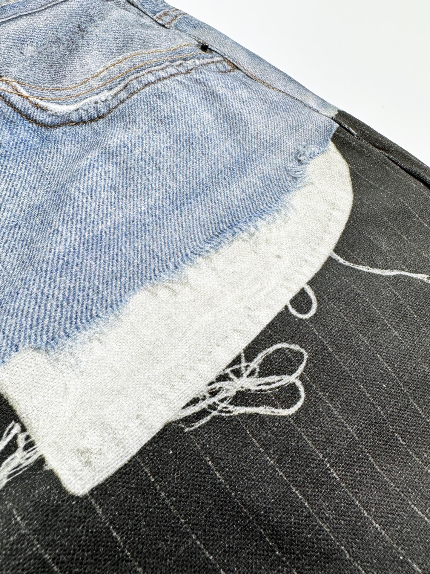 Acne Studios Acne Studios 错视条纹印花牛仔裤