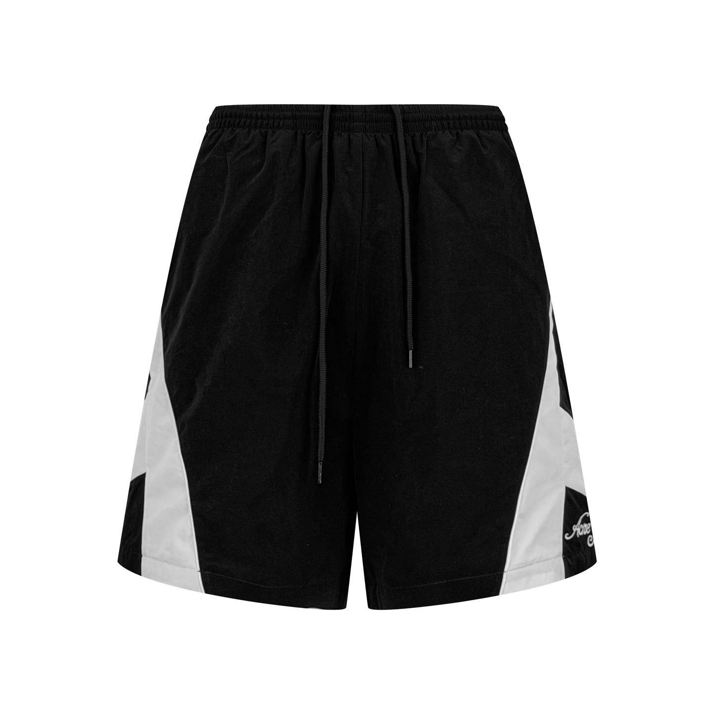 Acne Studios 定制柔雾科技棉混纺 轻盈垂坠 柔雾亲肤 雾面黑调沉淀斯堪的纳维亚式克制美学 两侧几何撞色拼片 与后腰利落滚边 解构 轮廓 如北欧冬夜的星芒切割出利落秩序 手写体Acne Studios徽标轻缀于下摆 是无需张扬的品牌署名 侧袋和后拉链口袋暗藏实用匠心 让舒适与极简奢雅 在行走中悄然共生