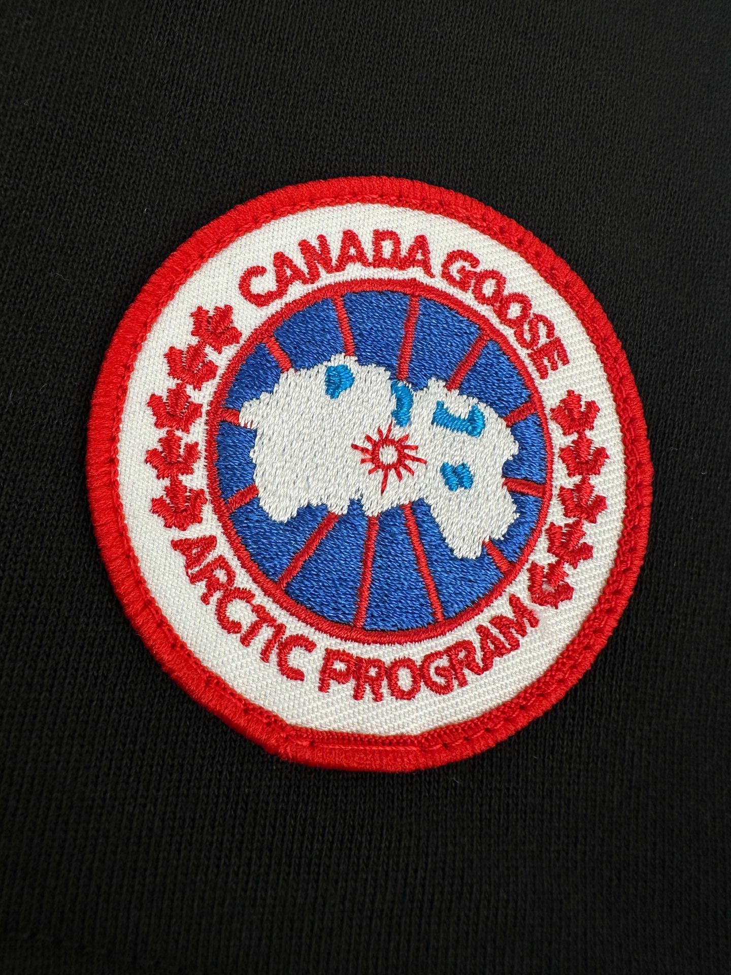 Canada Goose 定制云感精棉毛圈 软糯厚实 垂坠挺括 暗夜曜石黑为底 如极夜般沉静深邃 于无声处藏住锋芒 Canada Goose徽标以立体刺绣轻缀裤身 红白蓝撞色于静谧中点亮 于简约中镌刻极地基因 极简之风 设计之韵 穿搭之魂