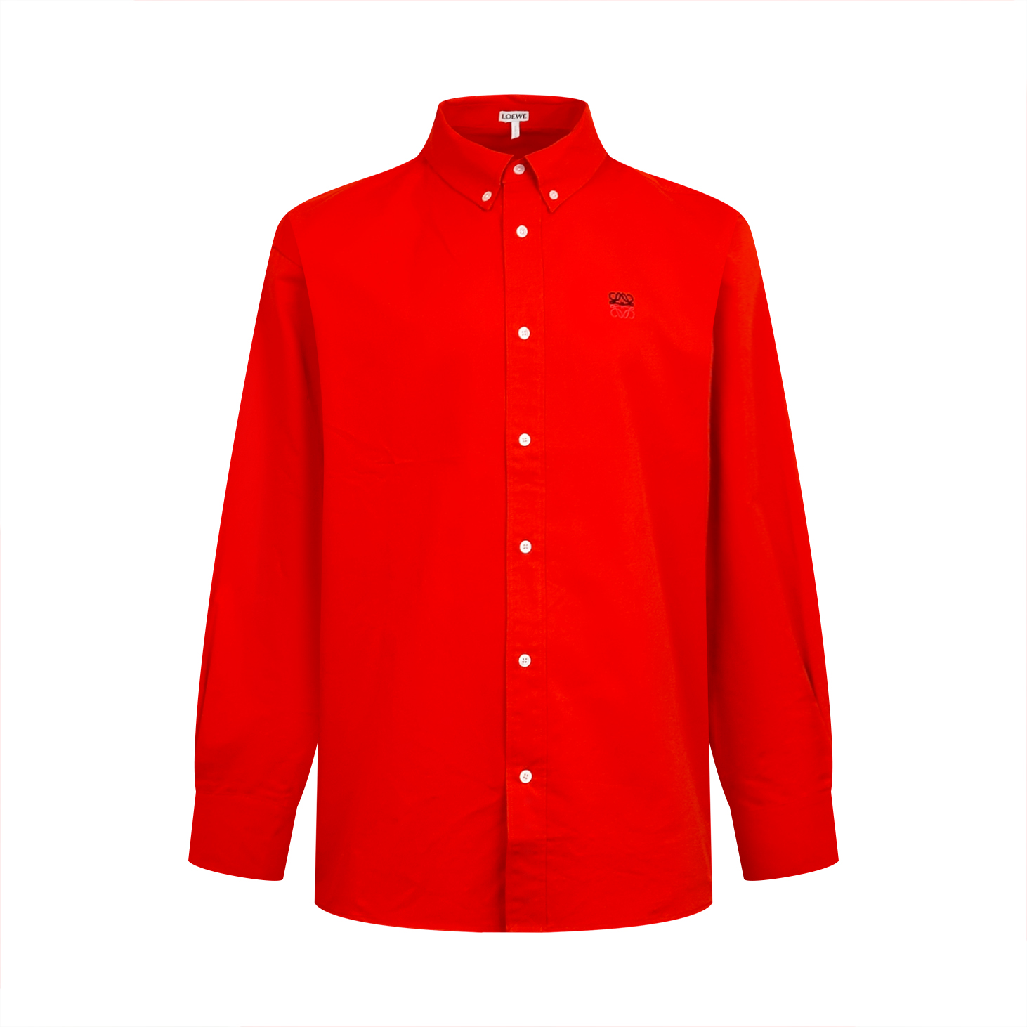 NO:958067,.Loewe Anagram two-tone embroidered shirt. Customized luxurious cloud velvet twill cotton. Stiff and draped. Comfortable and skin-friendly. Flame red gilt soaked fog velvet texture. The color is hot and bright. It spreads warm and elegant. The neat button opening and closing of the front. Exquisite button embellishment on the cuffs. It shows exquisite workmanship everywhere. The two-tone Anagram embroidery on the chest is a subtle finishing touch. The brand gene is secretly engraved. Luxury and elegance is hidden in the minimalist silhouette.  Square-inch details show high-end style. Process 1: Adopt imported machine embroidery technology. Use advanced computer control system and precision mechanical components to realize Loewe Anagram embroidery operation with high precision. The lines are smooth and delicate. Process 2: The fabrics have been fermented and washed. The texture is better and not easy to deform. Not easy to shrink. Not easy to fade. Maintain long-term beauty. Accessories. Customized 1:1 Loewe buttons. Customized 1:1 Loewe trademark. Version. Loose version.  Size 37 38 39 40 must smash the pot,,loewe,shirts,19860909.Loewe Anagram 双色刺绣衬衫 定制奢光云绒斜纹棉 挺括垂坠 舒适亲肤 焰红鎏光浸润雾绒肌理 色调炽热明艳 铺展热烈奢雅 前襟利落纽扣开合 袖口精致纽扣点缀 处处彰显精工考究 胸前双色Anagram刺绣精妙点睛 隐秘镌刻品牌基因 于极简廓形之中暗藏奢雅底蕴 方寸细节尽现高阶格调 工艺1: 采用进口机刺绣工艺 使用先进的计算机控制系统和精密的机械部件 实现Loewe Anagram刺绣作业 精度高 线条流畅而细腻 工艺2: 面料都经过酵洗 手感质感更佳 不易变形 不易缩水 不易褪色 保持长久的美观 辅料 定制1:1 Loewe 钮扣  定制1:1 Loewe 商标 版型 宽松版型 尺码 37 38 39 40 必须砸锅,,loewe,shirts,,Men's clothing