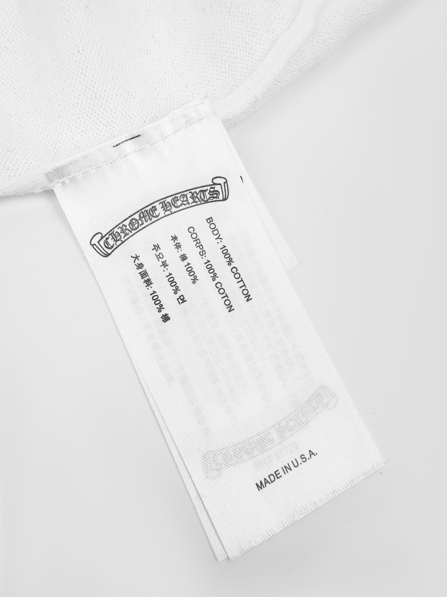 Chrome Hearts 徽标刺绣长袖 定制云柔桑丝棉混纺针织 软糯顺滑 舒适亲肤 柔润净白基底糅合曜黑插肩袖 明暗撞