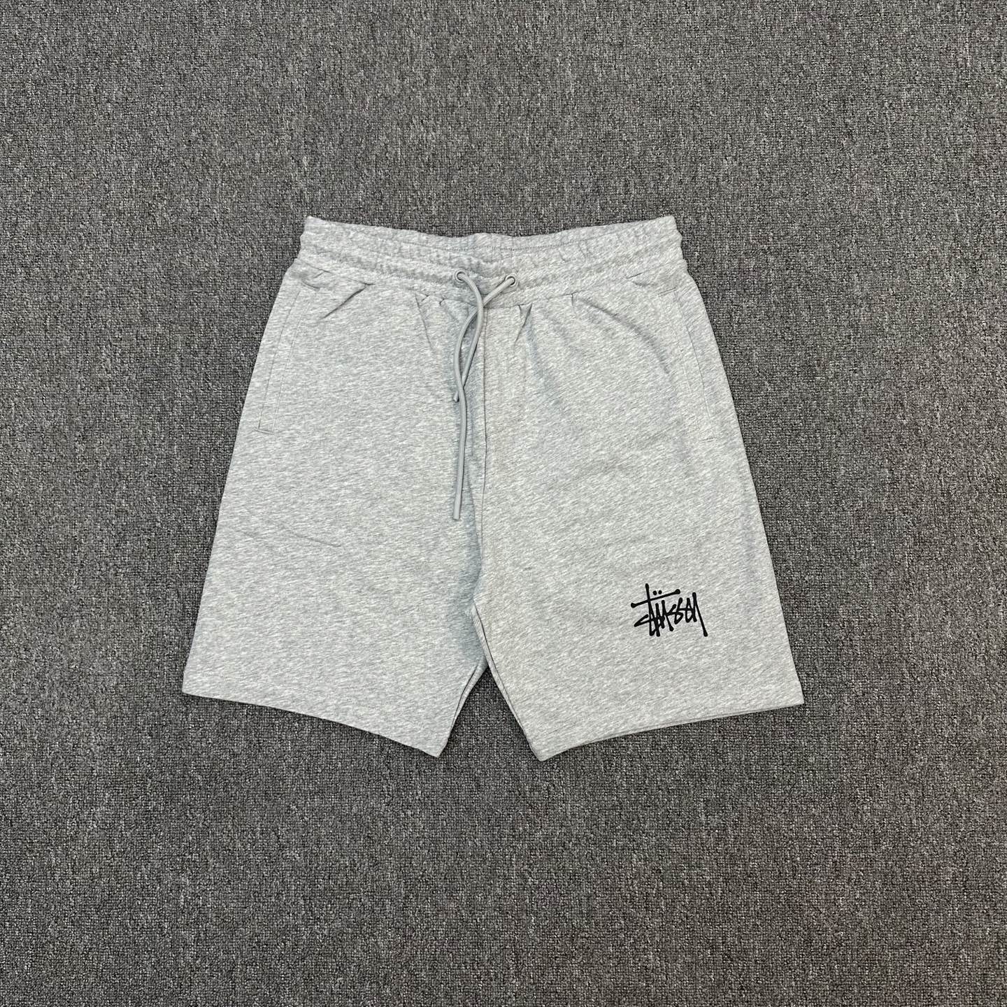 P110 XX205 Stussy logo impreso, pantalones cortos holgados de tela de rizo de algodón de 360g, unisex: S-XXL [negro, gr…