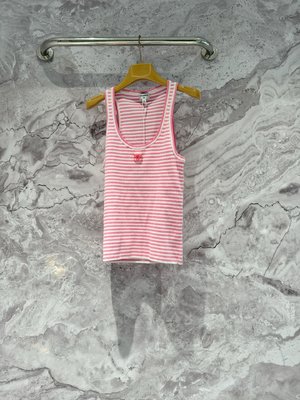 Chanel Clothing Tank Tops&Camis Best Site For Replica Pink Cotton Knitting Spring Collection
