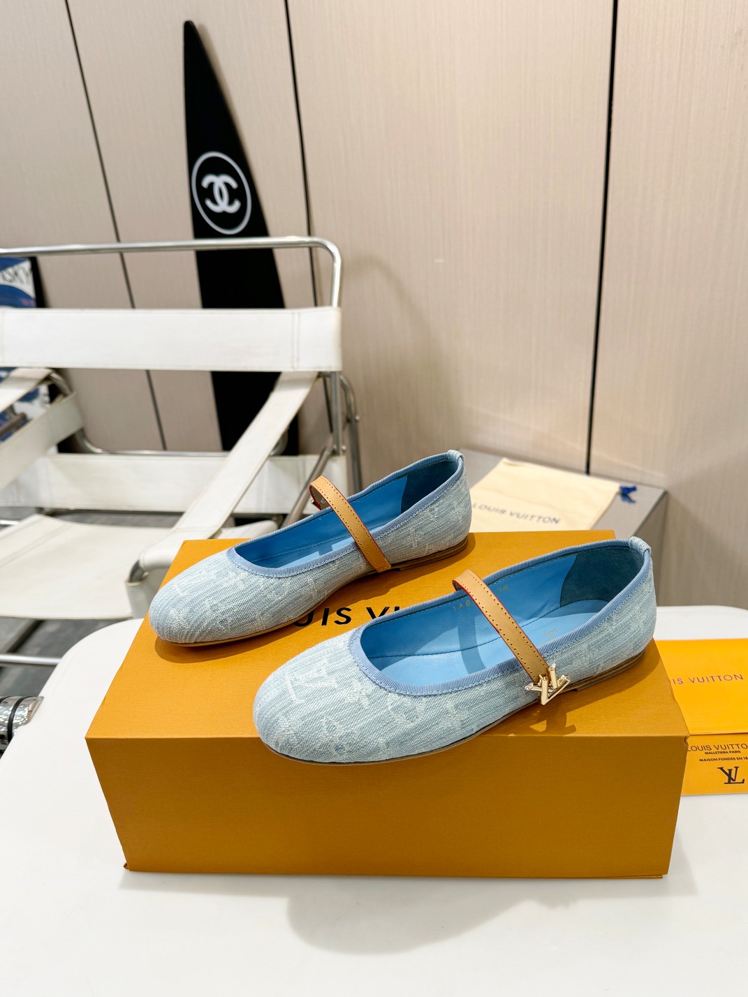 Louis Vuitton Single Layer Shoes Printing Denim Genuine Leather Sheepskin Fashion Casual