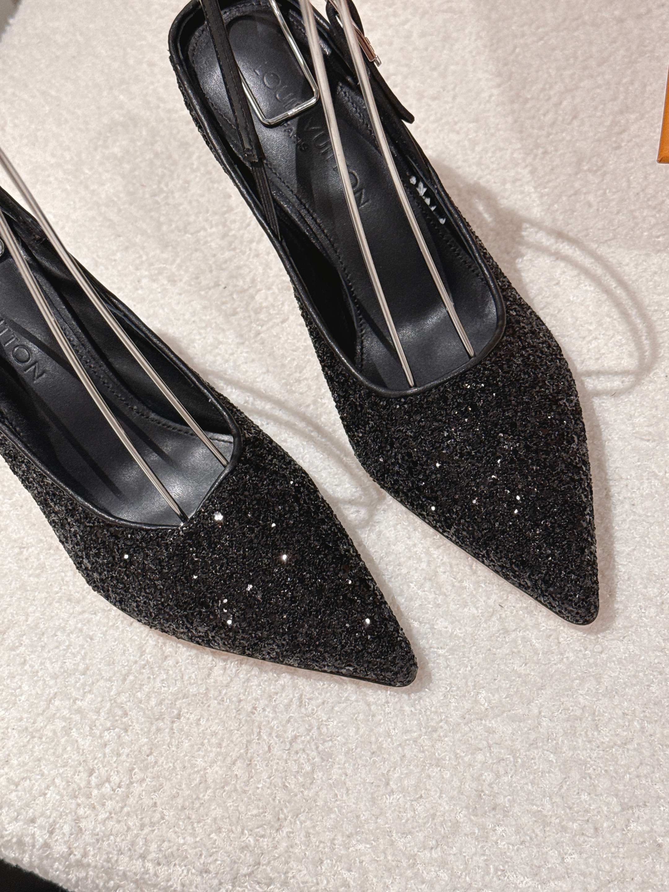 louis vuitton black gala slingback pumps