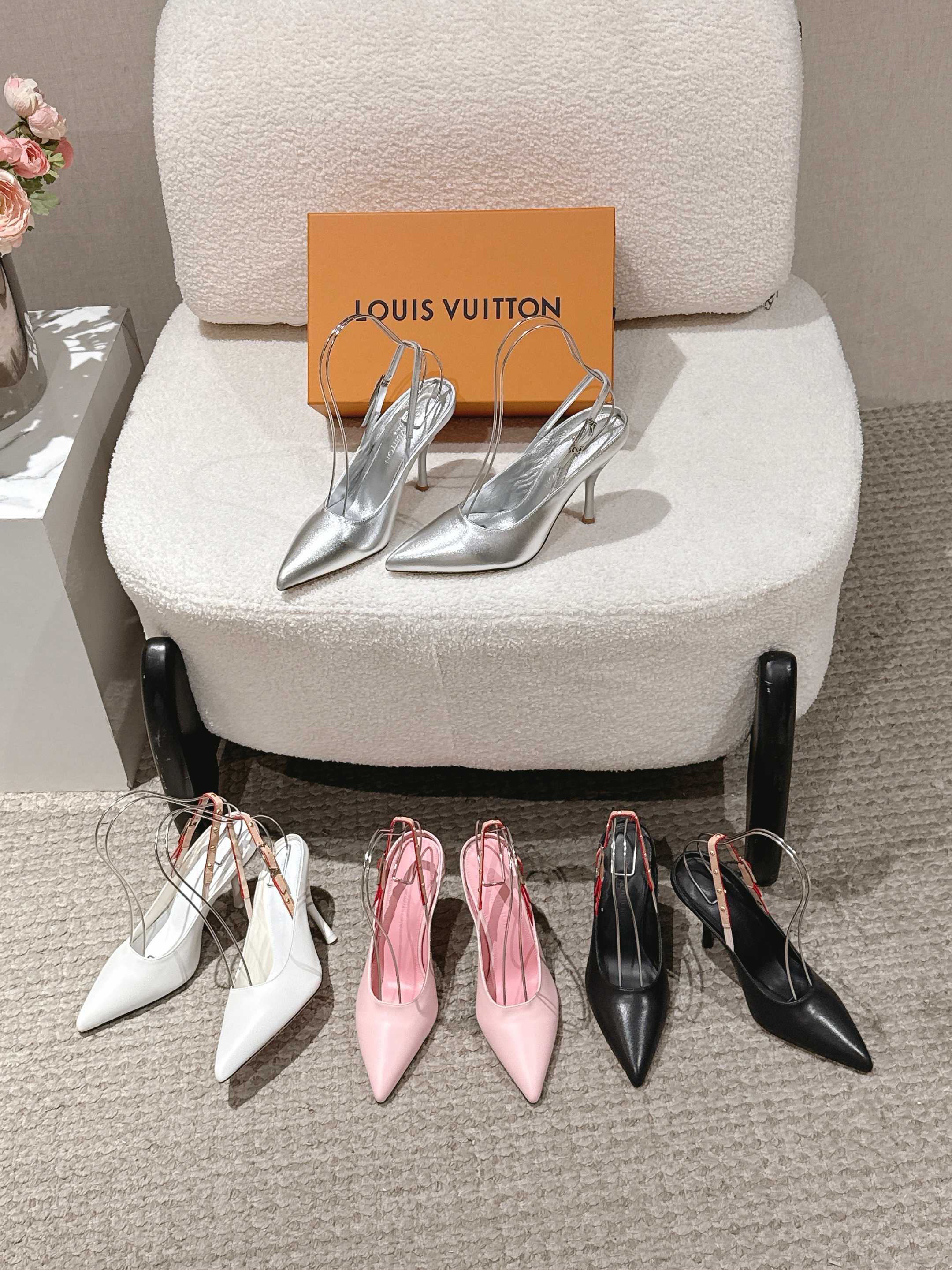 louis vuitton black lv my way slingback pumps