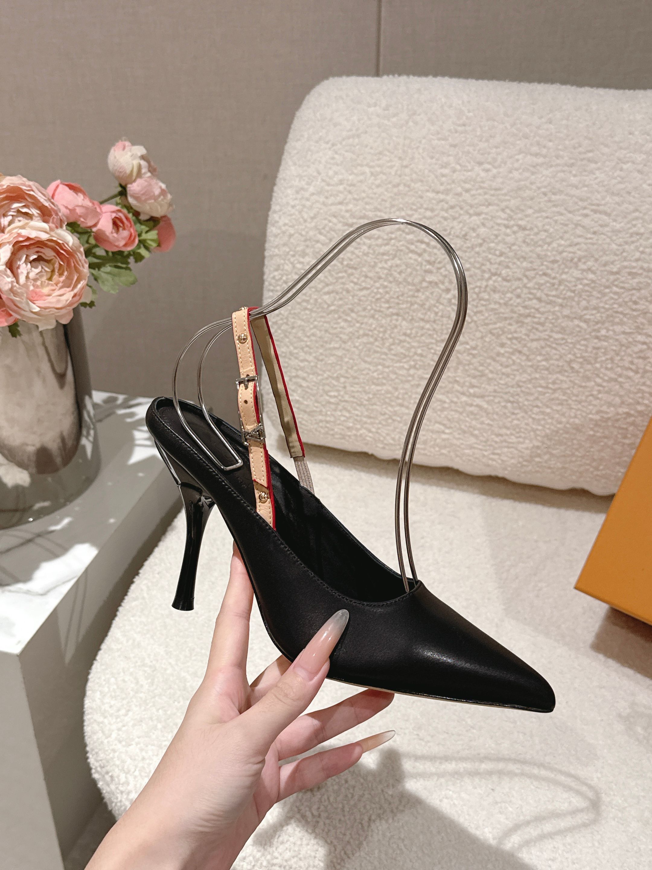 louis vuitton black lv my way slingback pumps