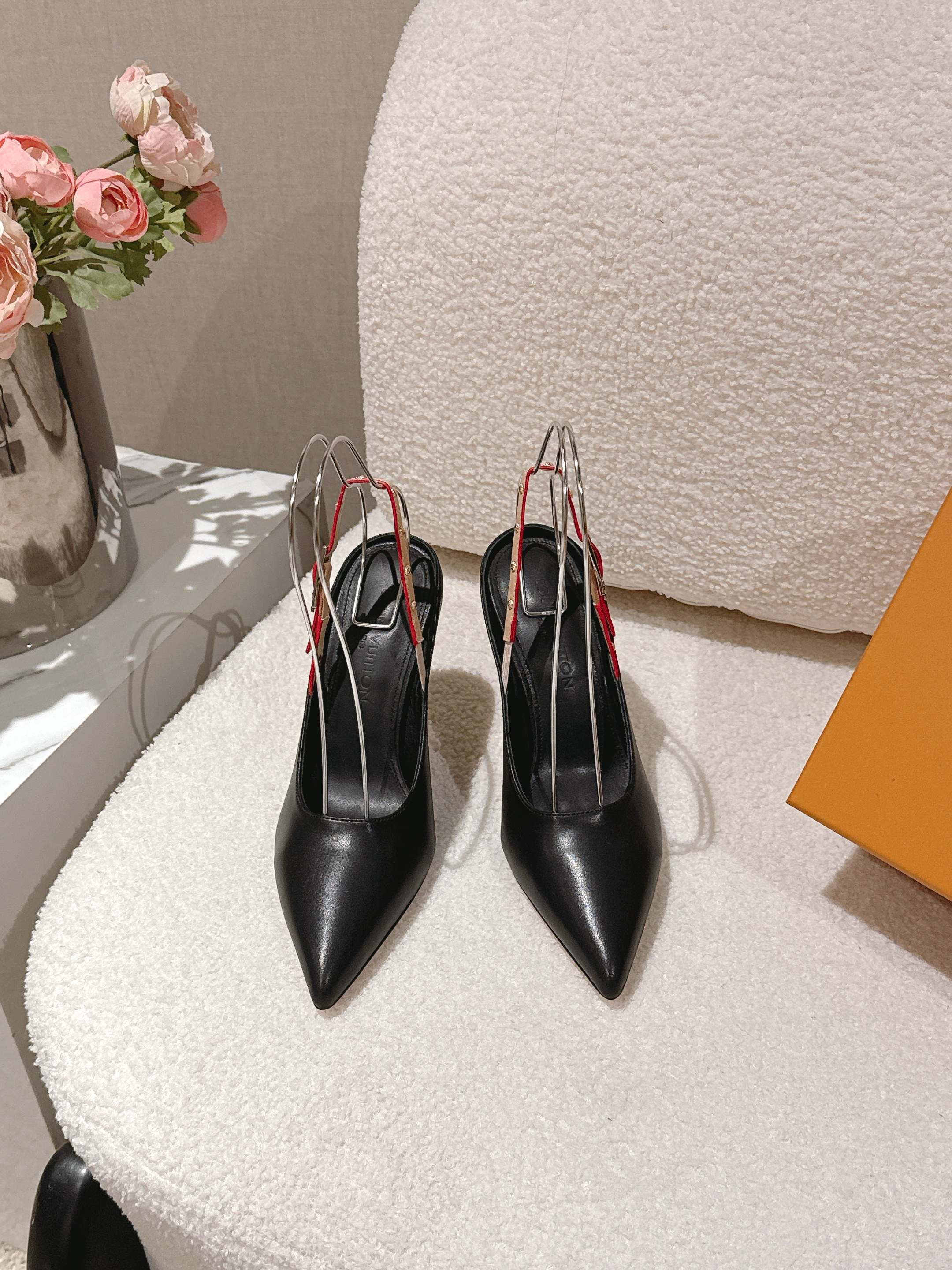 louis vuitton black lv my way slingback pumps