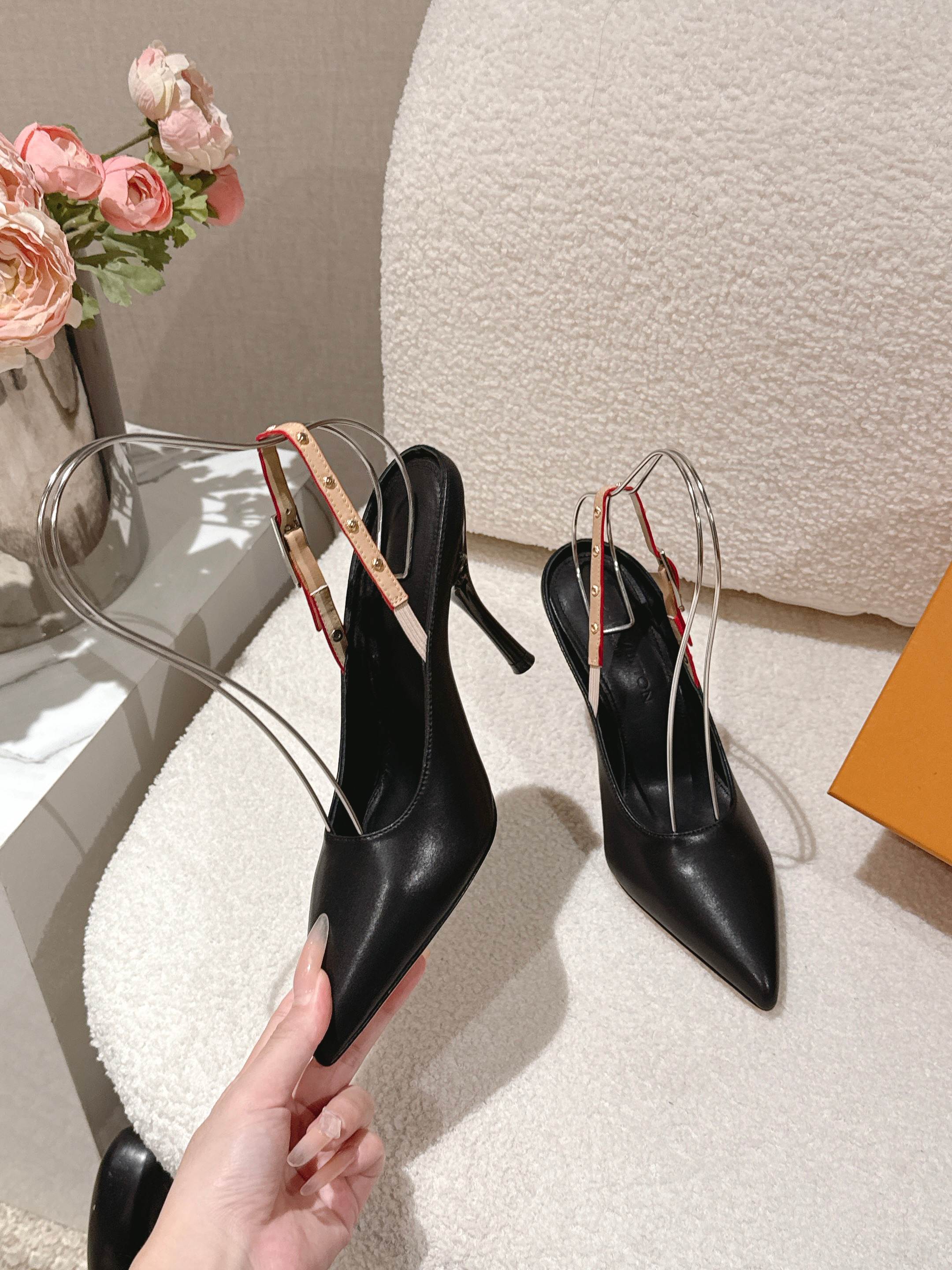 louis vuitton black lv my way slingback pumps