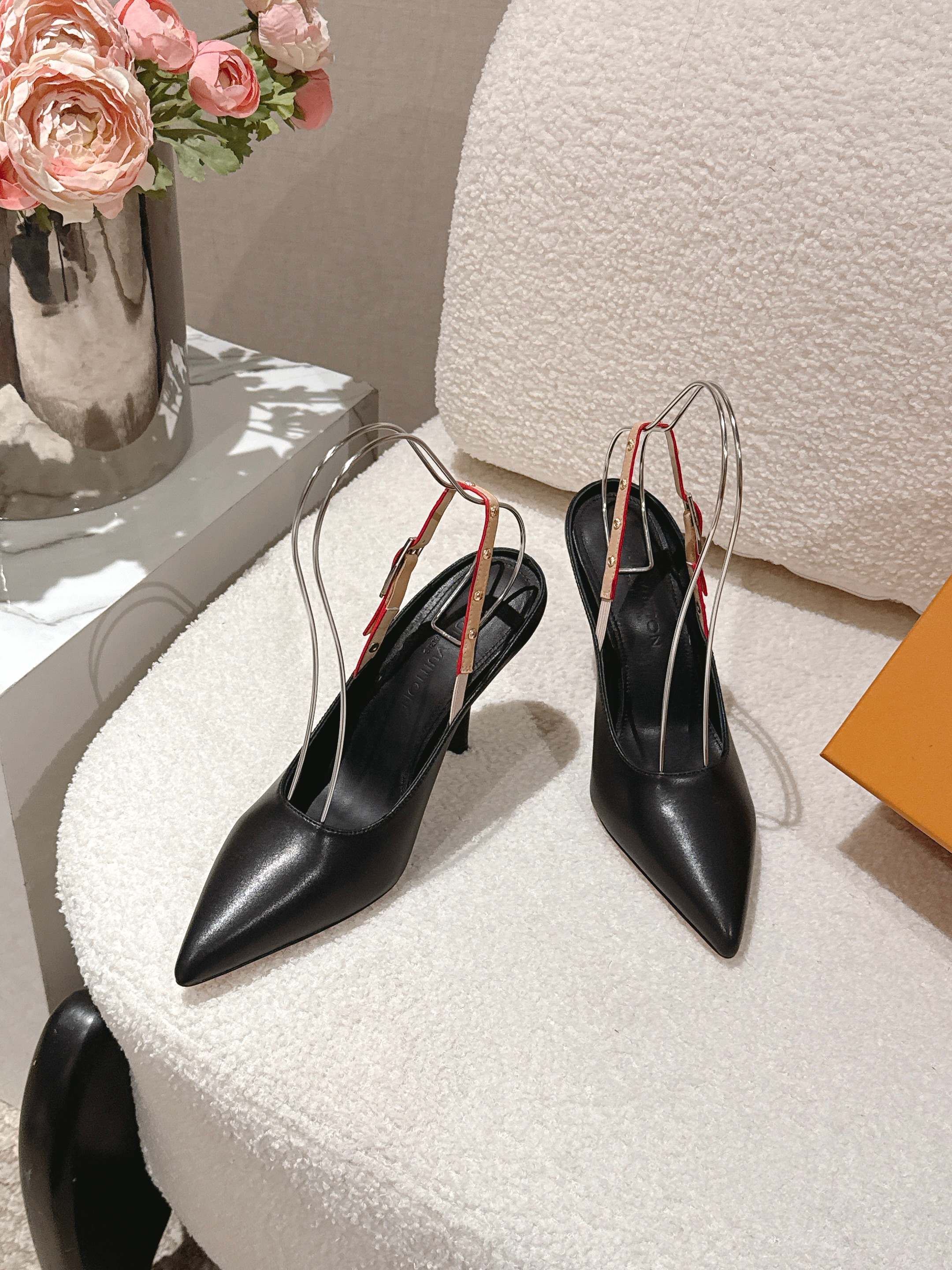 louis vuitton black lv my way slingback pumps