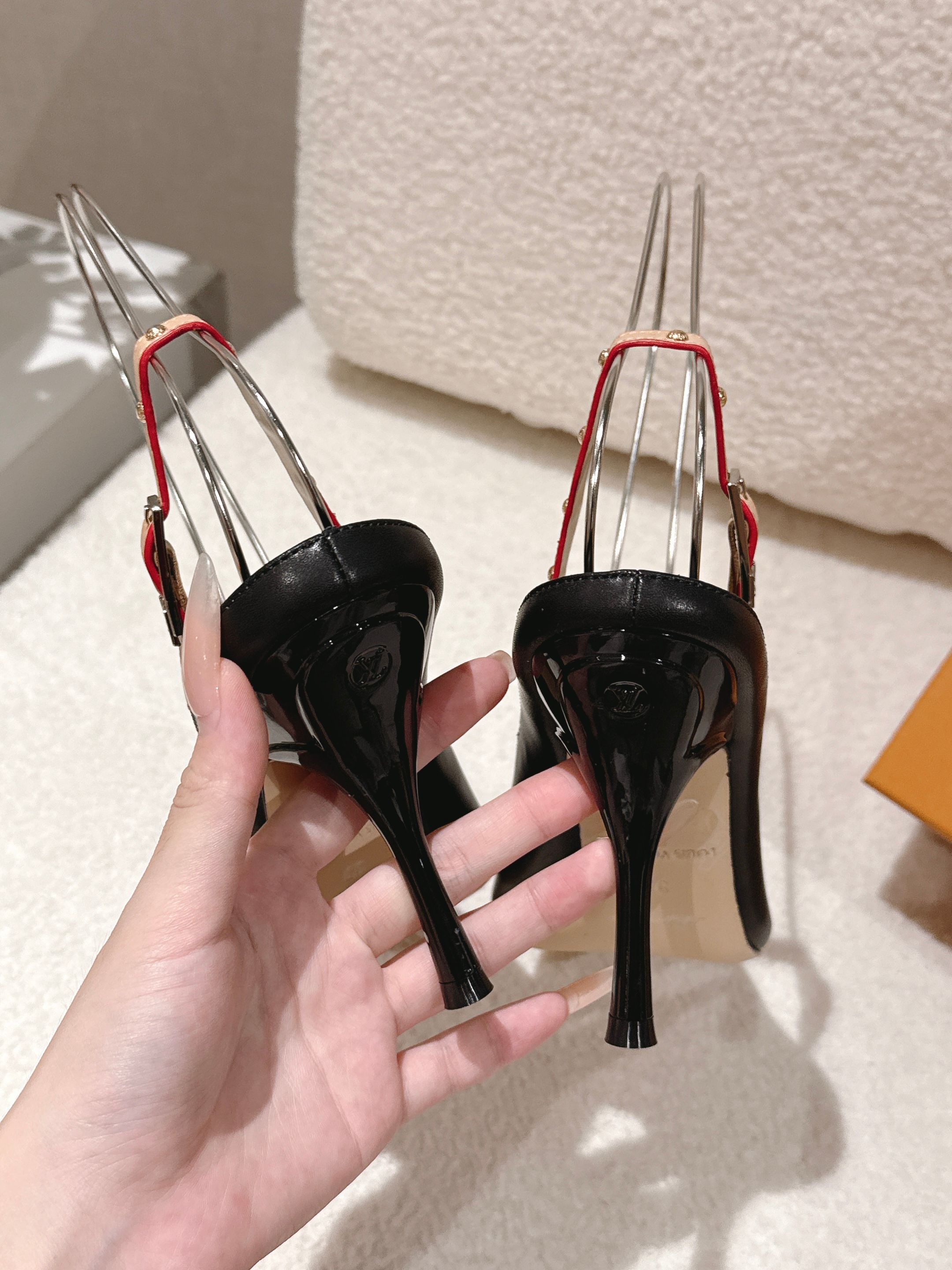 louis vuitton black lv my way slingback pumps