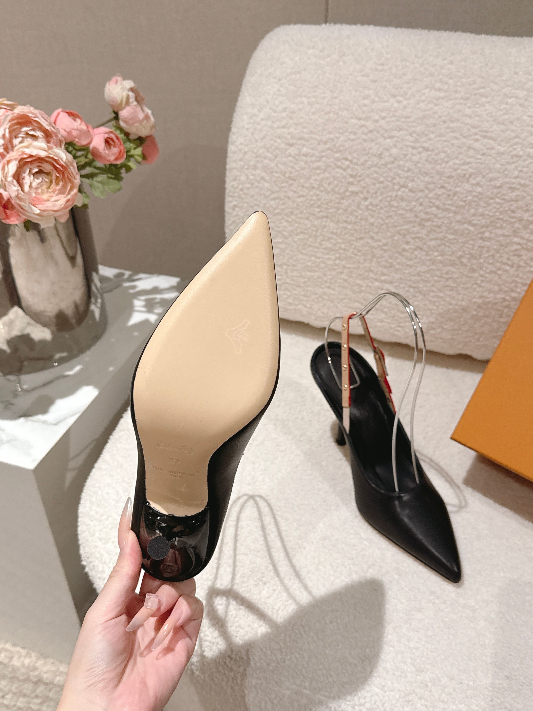 louis vuitton black lv my way slingback pumps