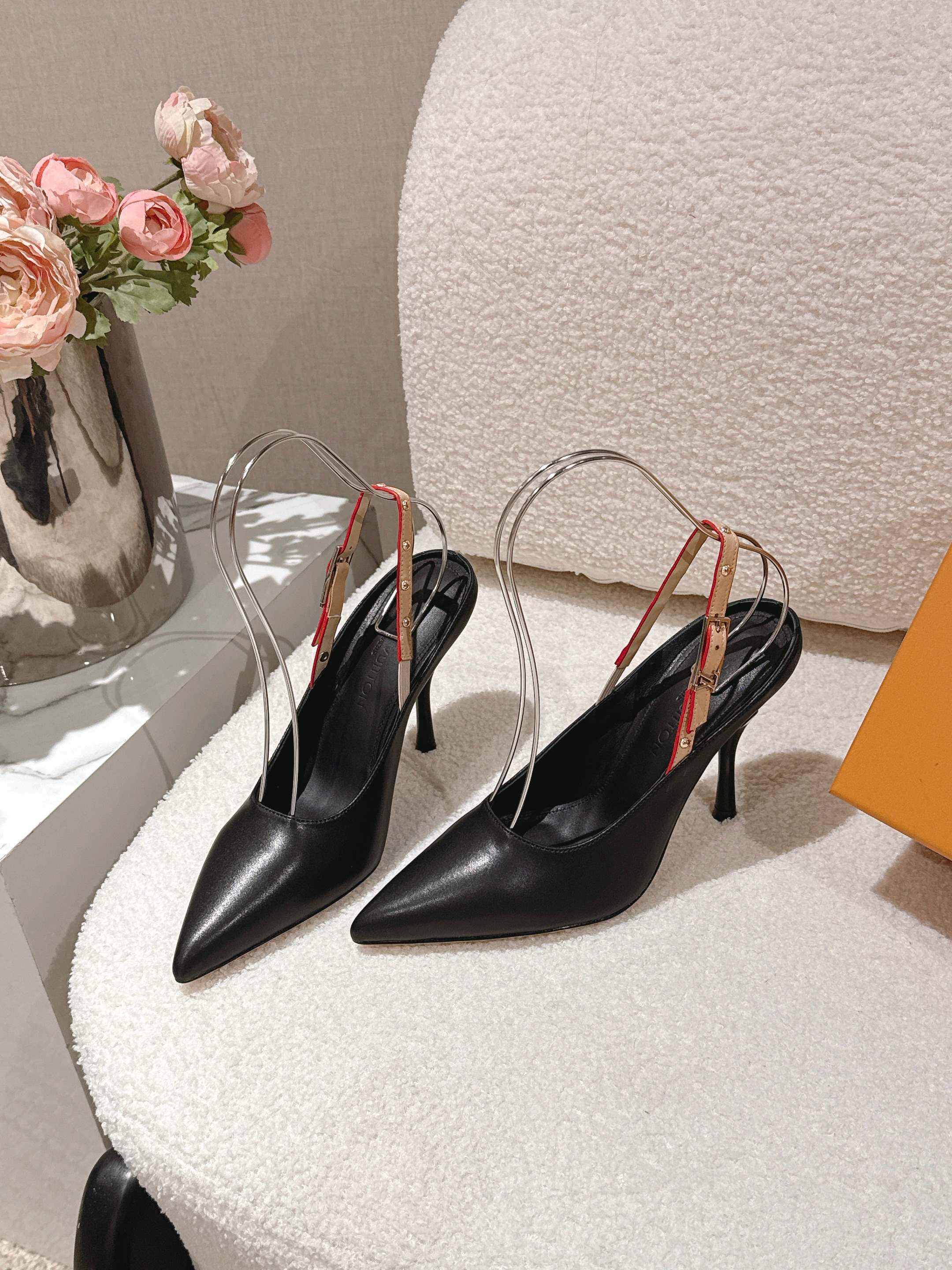 louis vuitton black lv my way slingback pumps