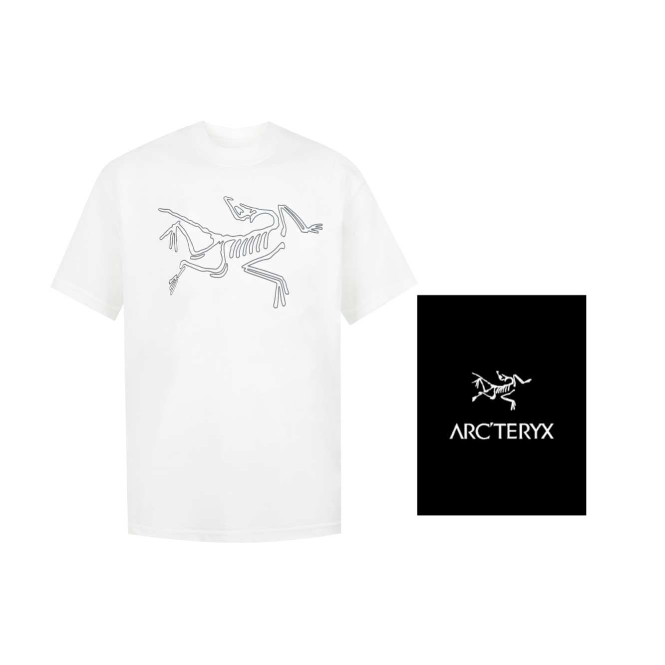 ARC’TERYX 始祖鸟 24ss胸前素描标志性小鸟LOGO 印花短袖T恤黑色