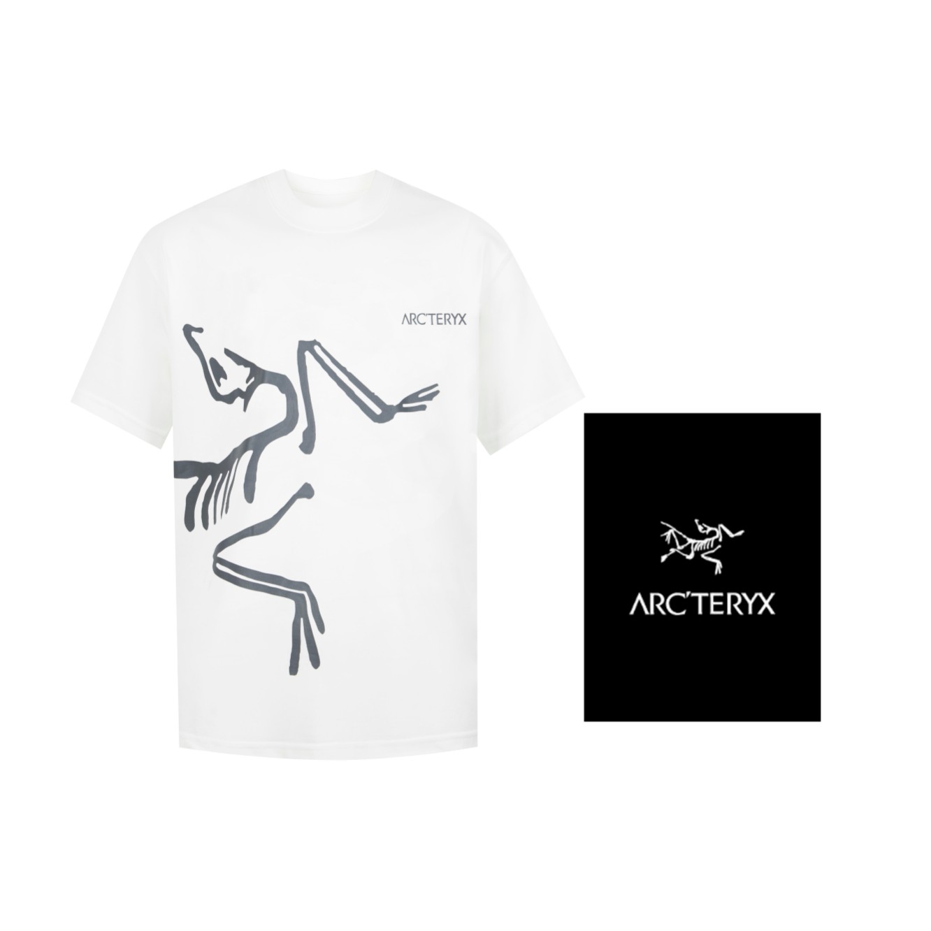 Arc’teryx Kleding T-Shirt Zwart Wit Afdrukken Unisex Korte mouw