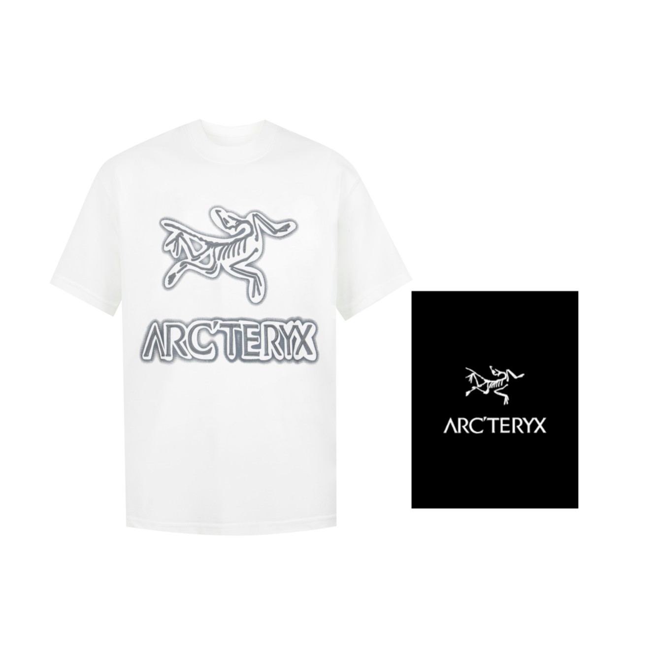 Arc’teryx Kleding T-Shirt Zwart Wit Afdrukken Unisex Korte mouw