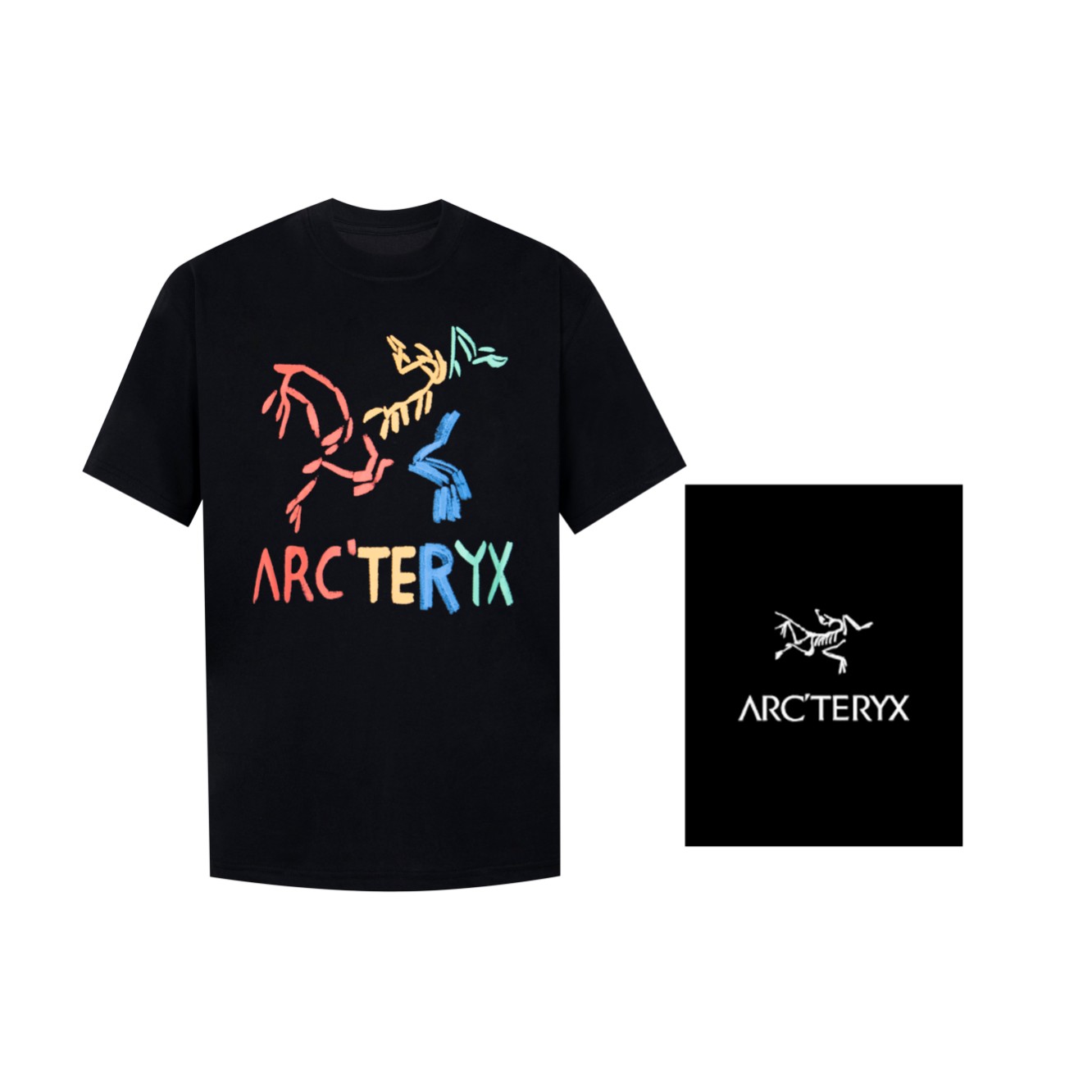 Arc’teryx Kleding T-Shirt Zwart Wit Afdrukken Unisex Korte mouw