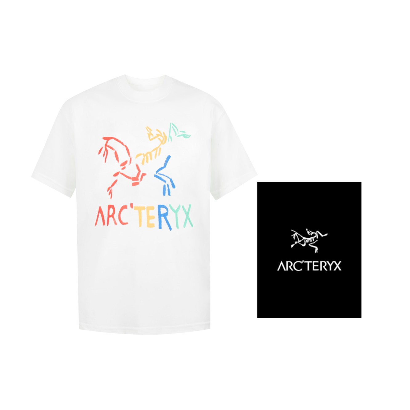 Arc’teryx Kleding T-Shirt Zwart Wit Afdrukken Unisex Korte mouw