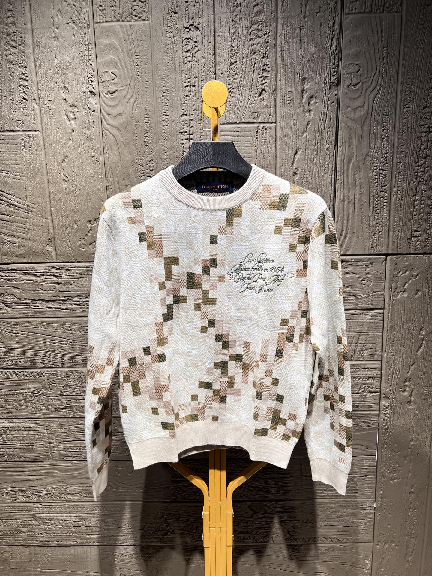 Louis Vuitton 25SS Pixel Damier Crewneck Sweater - Snakoflage Pattern