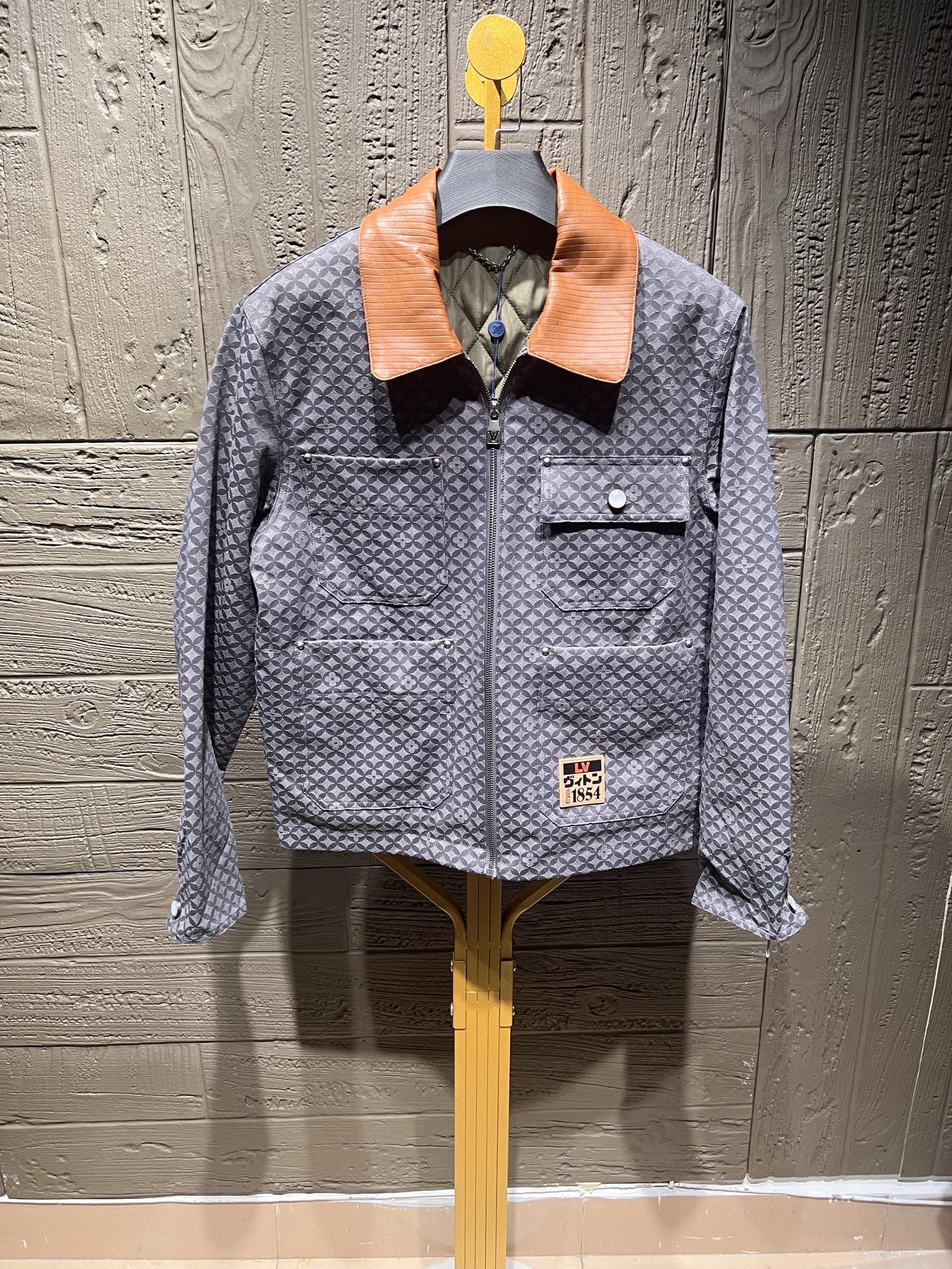 Louis Vuitton 25SS Dandy Monogram Corduroy-Trimmed Cotton Workwear Jacket