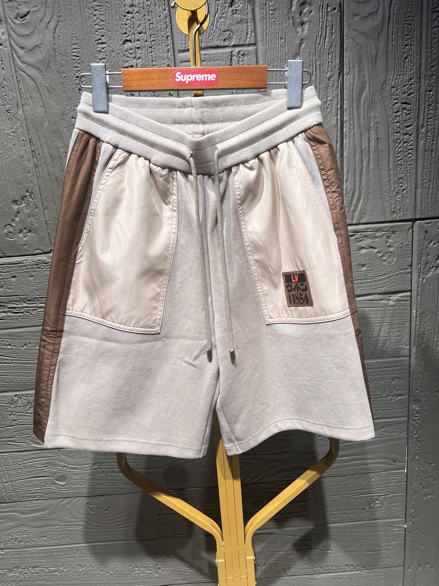 Louis Vuitton Damier Jacquard Cotton Blend Shorts with Side Paneling