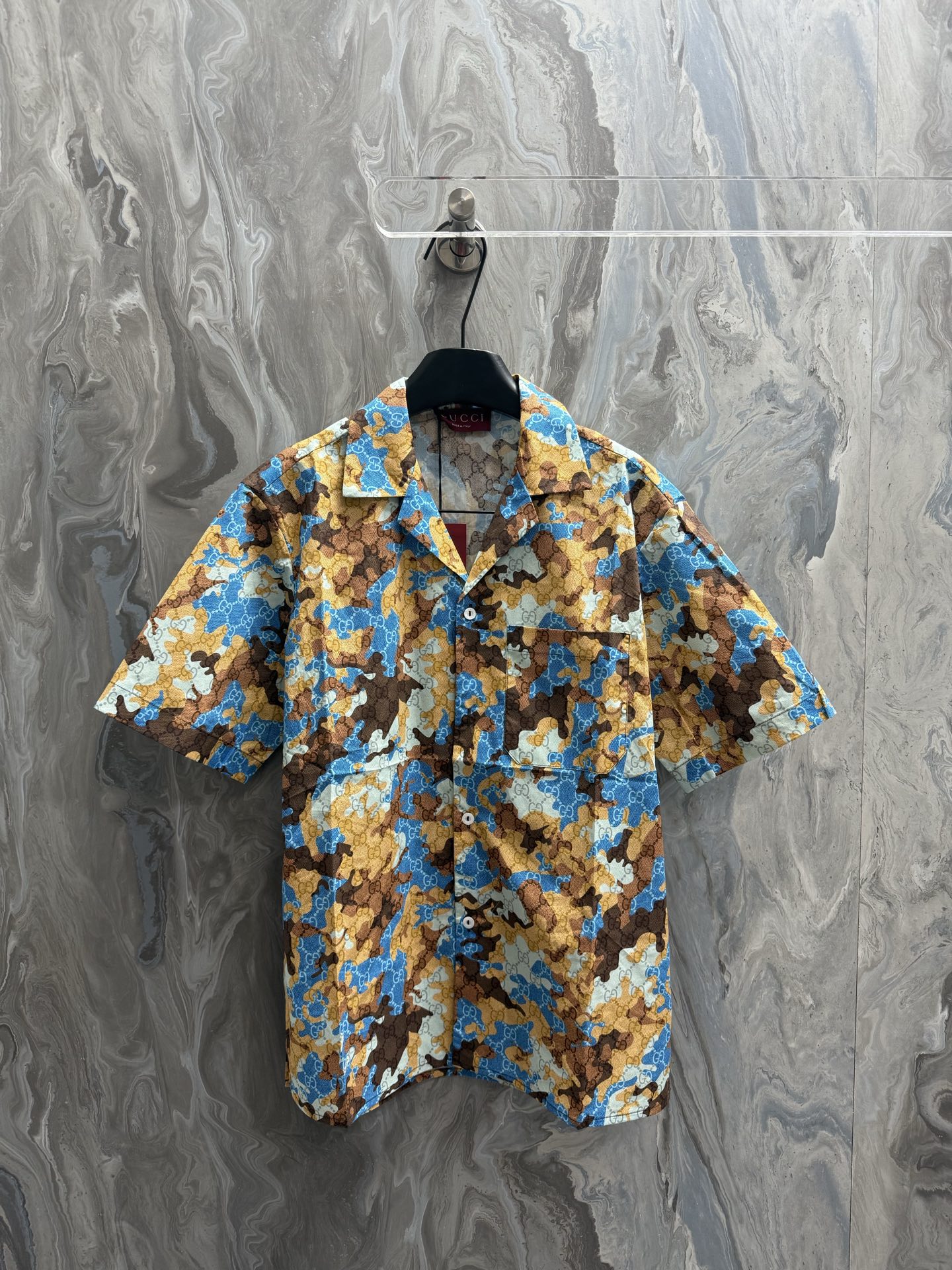 @185 Gucc1 26 Nueva camisa hawaiana de manga corta dopamina de primavera-verano, versión alta. Talla: S.M.L.XL